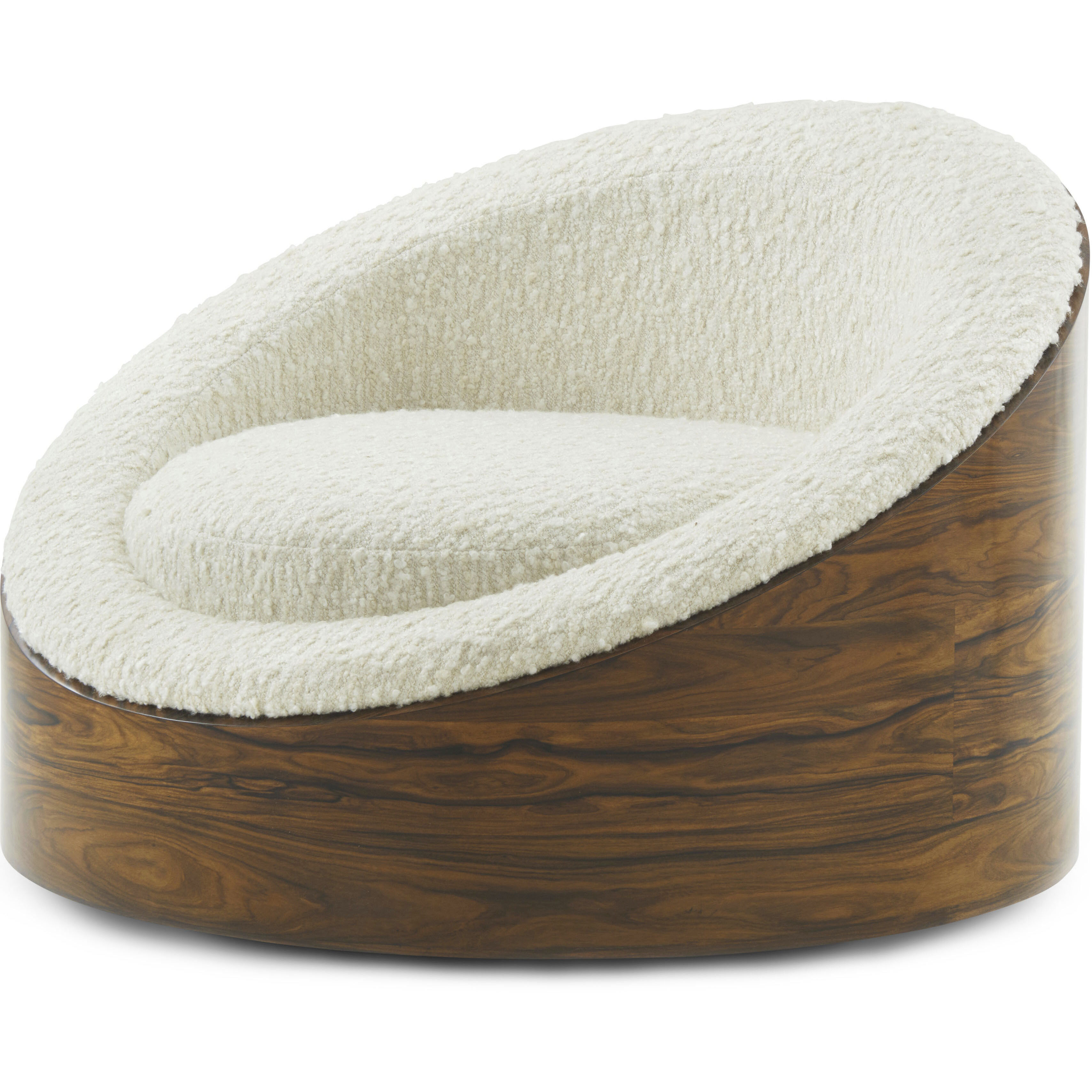 Rowan Dark Rosewood Swivel Chair, Wooden, Upholstered