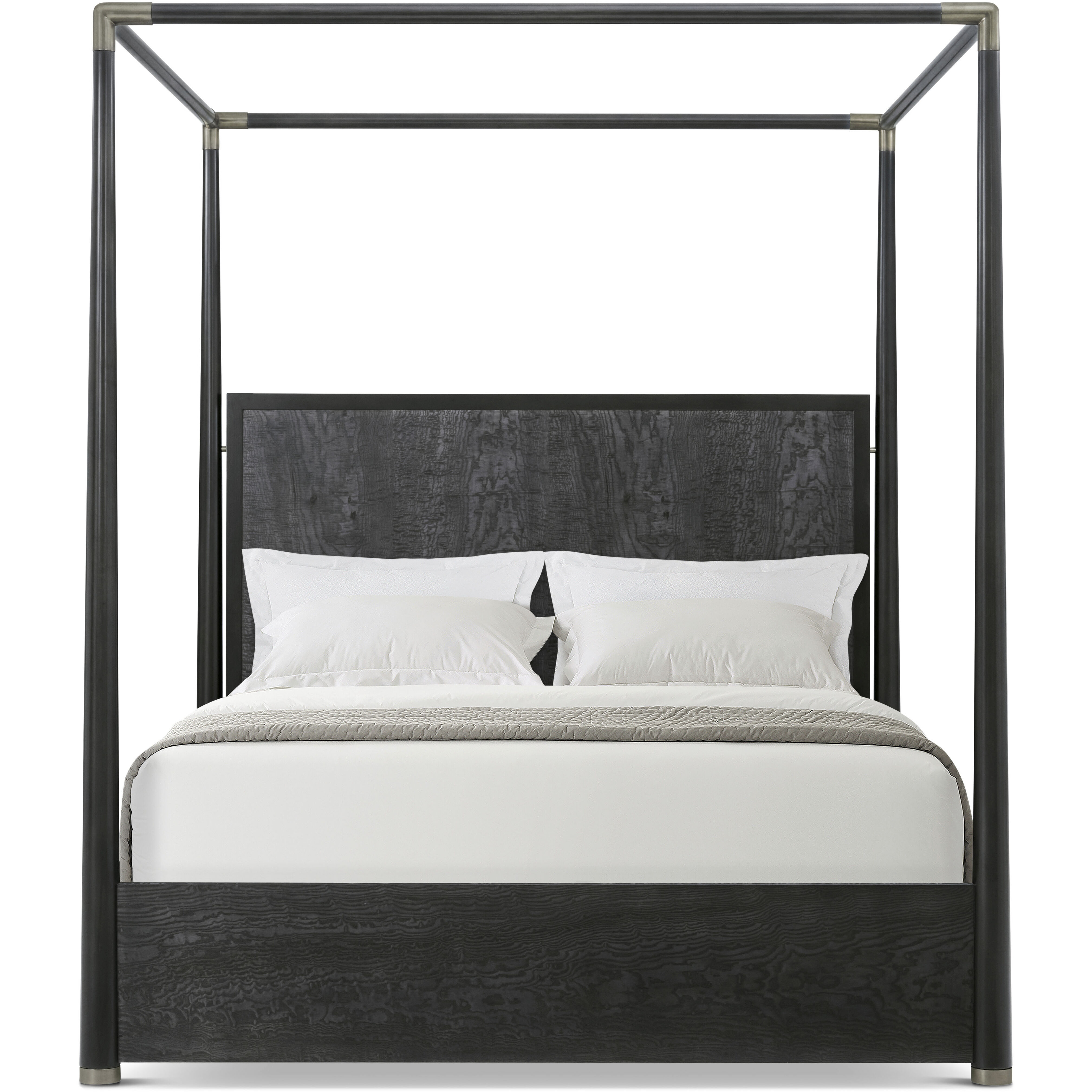 Kesden Silent Black Poster California King Bed, Wooden