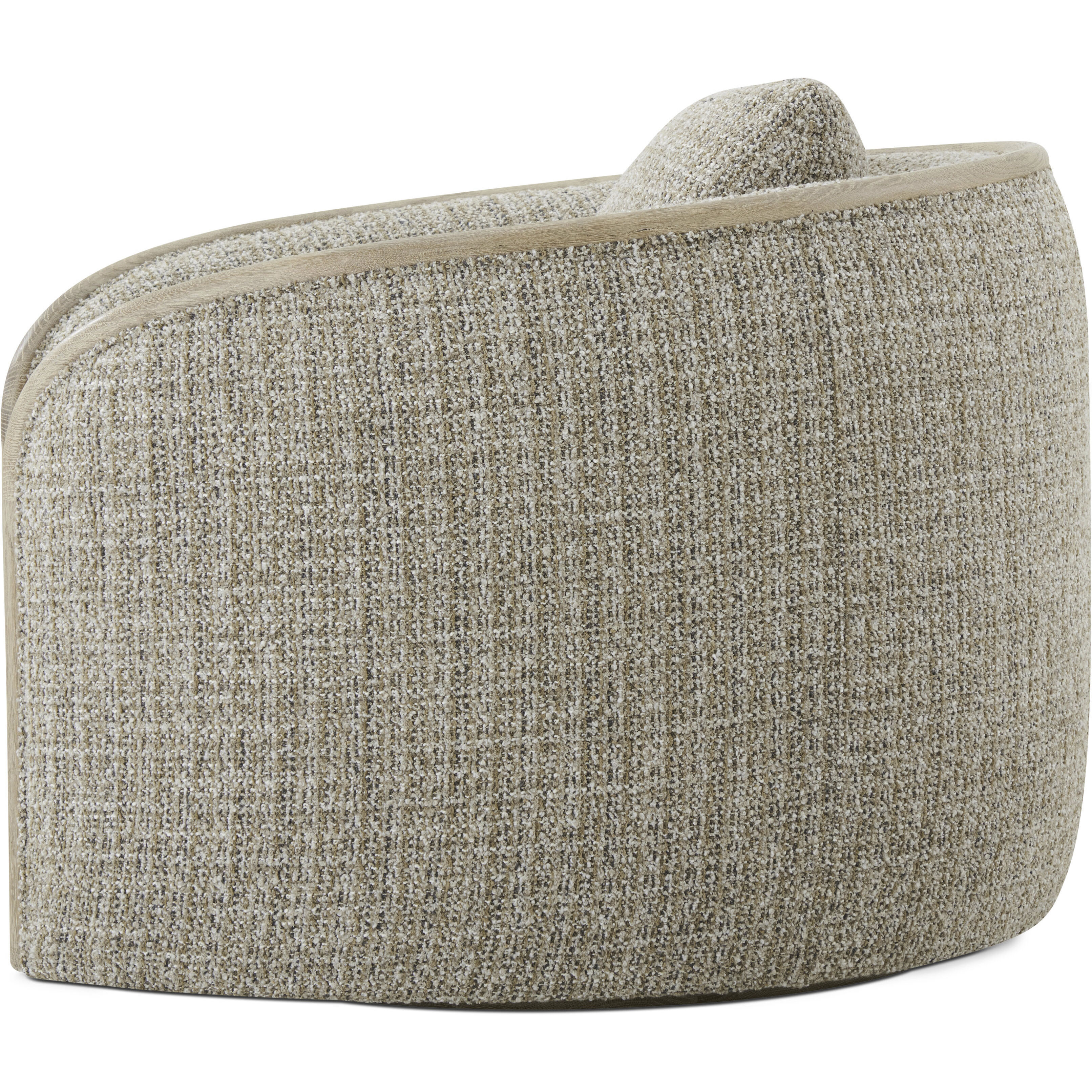 Toulon Latte Swivel Chair, Wooden, Upholstered