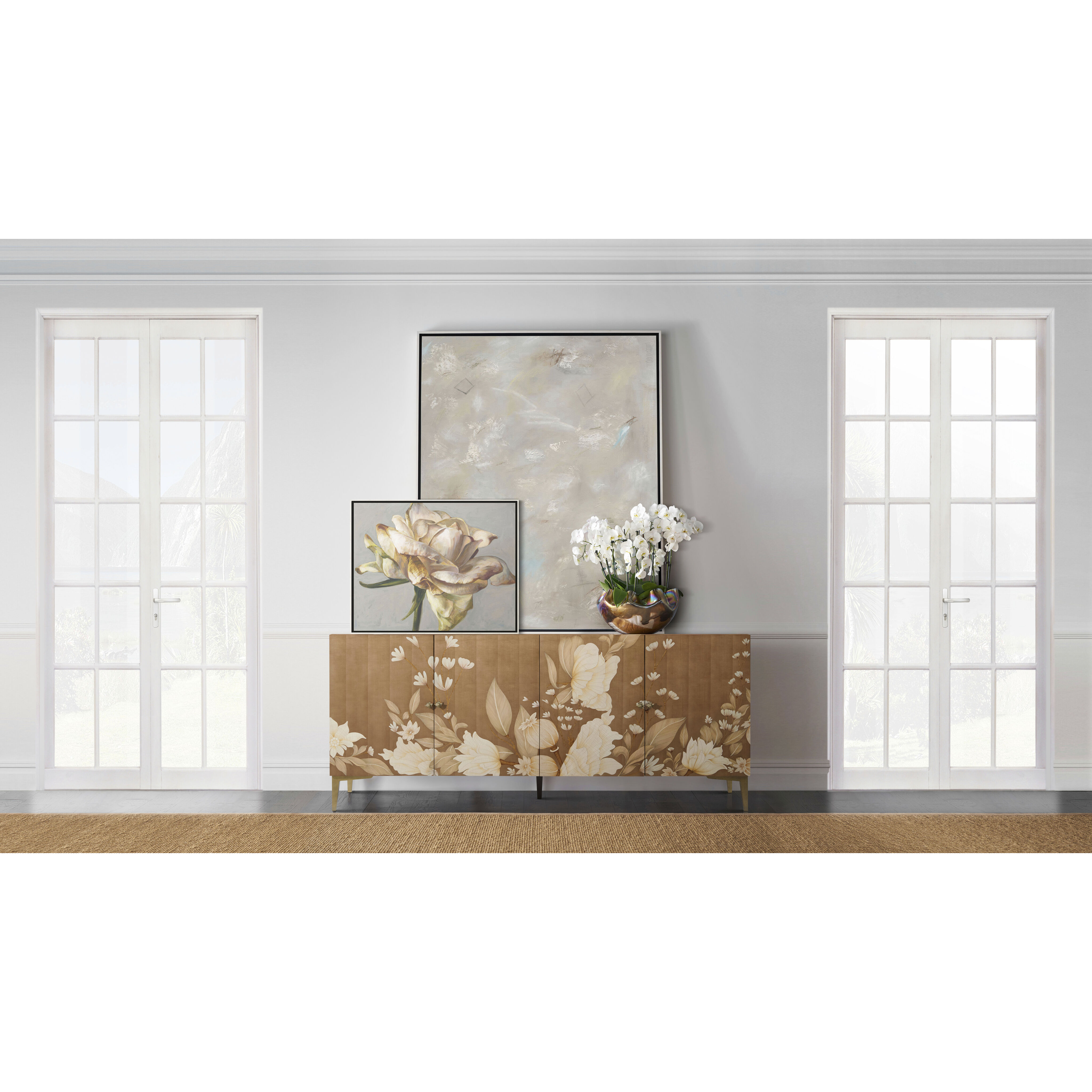 Bouquet 80 X 19 inch Toasted Cashew Sideboard, Wooden, 4-Door