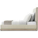 Repose Grey Oak US Queen Bed, Wooden, Upholstered