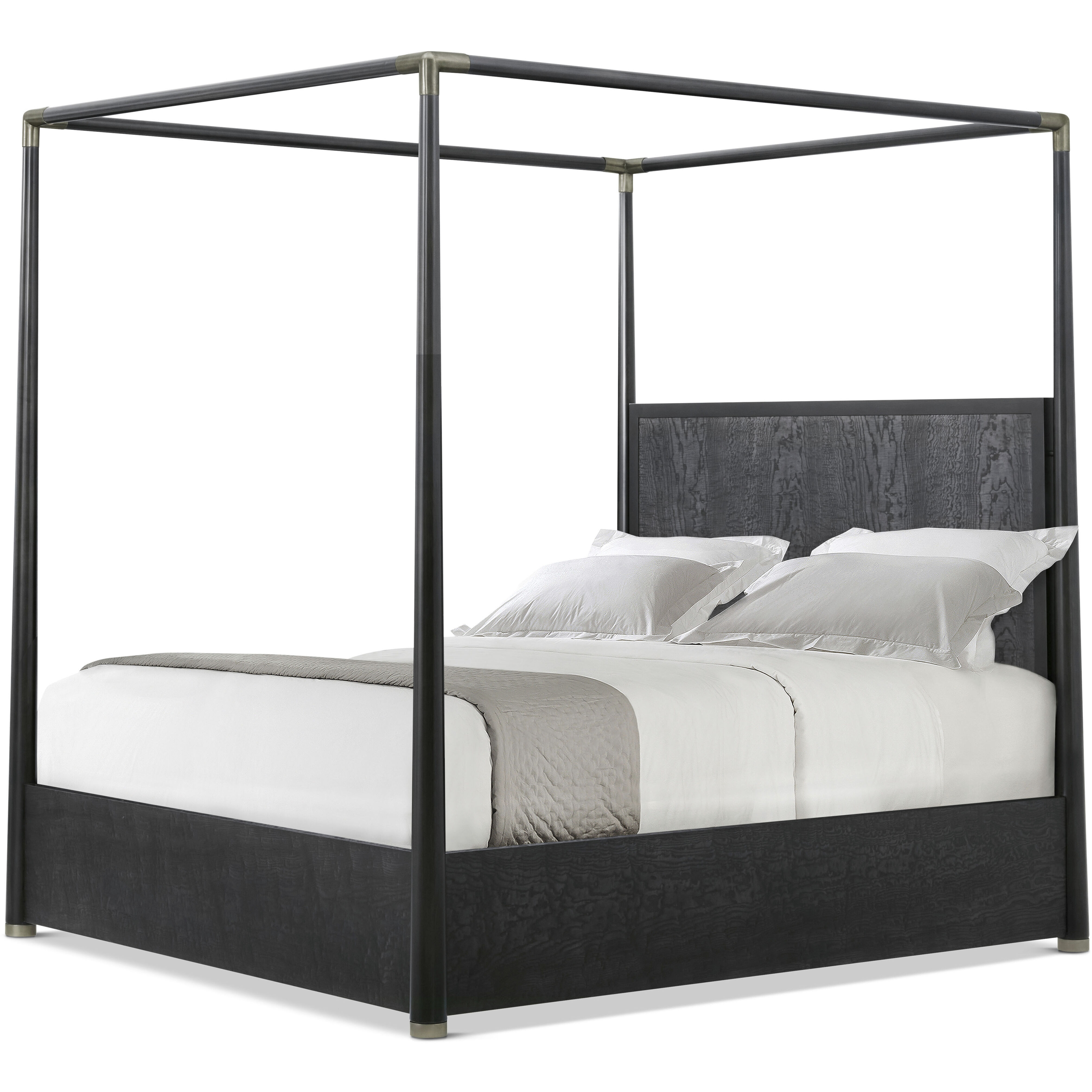 Kesden Silent Black Poster California King Bed, Wooden