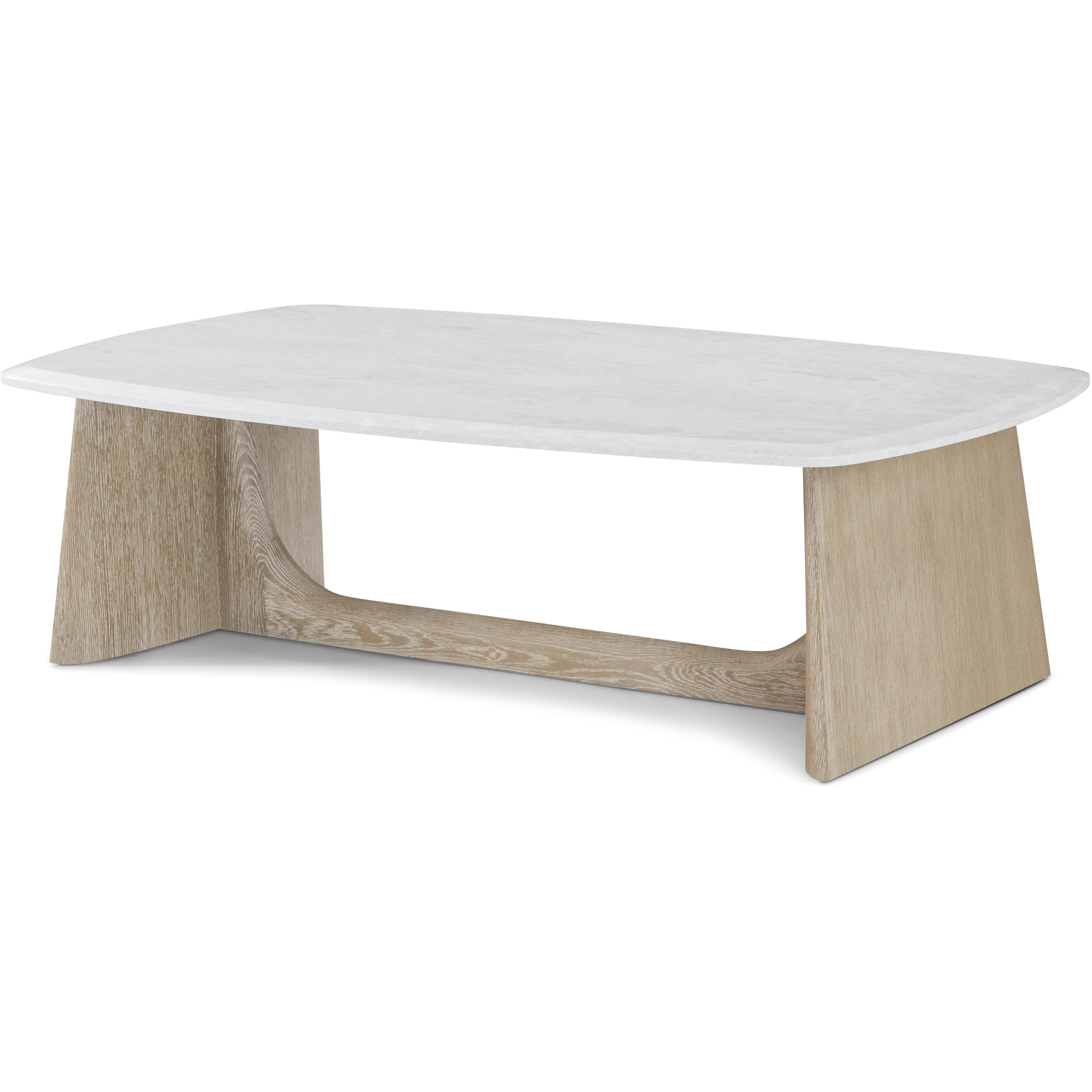 Repose 55 X 32 inch Grey Oak Coffee Table, Wooden with Quartz Top