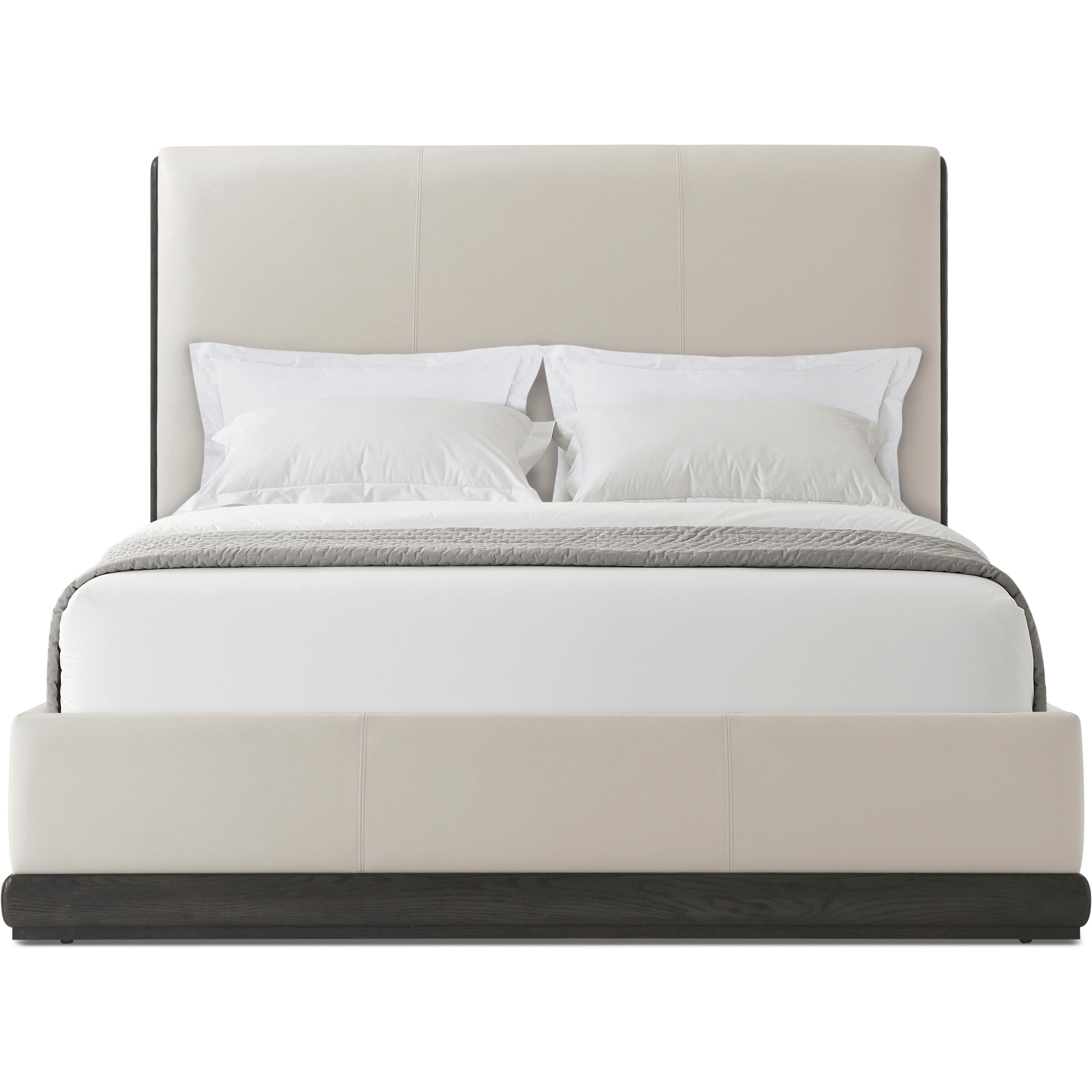 Repose Charcoal Oak US Queen Bed, Upholstered