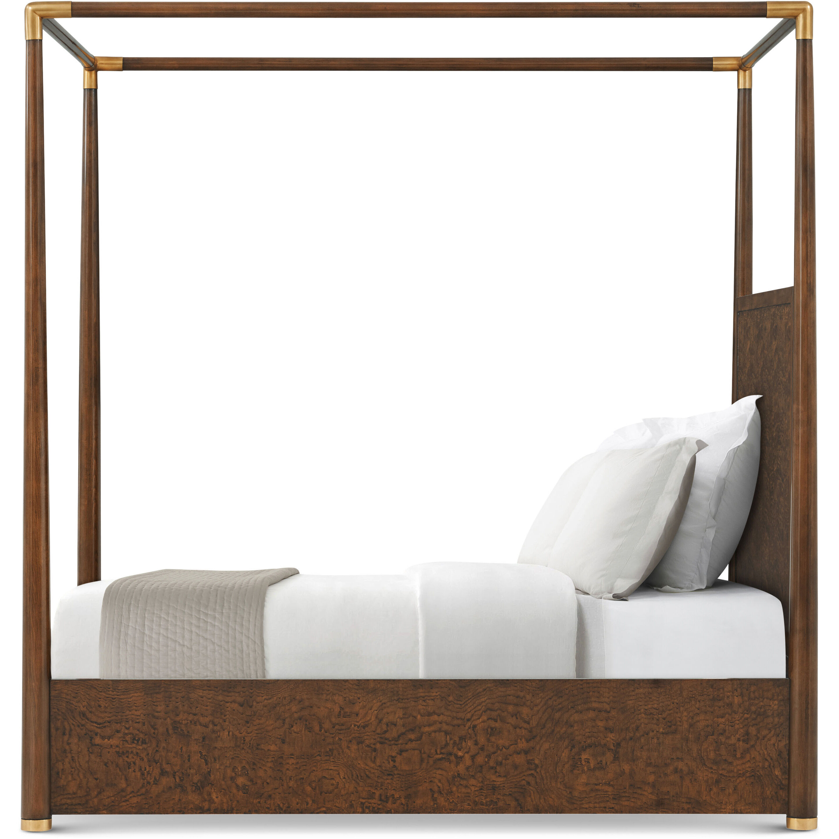 Kesden Pyramid Brown Poster US Queen Bed, Wooden