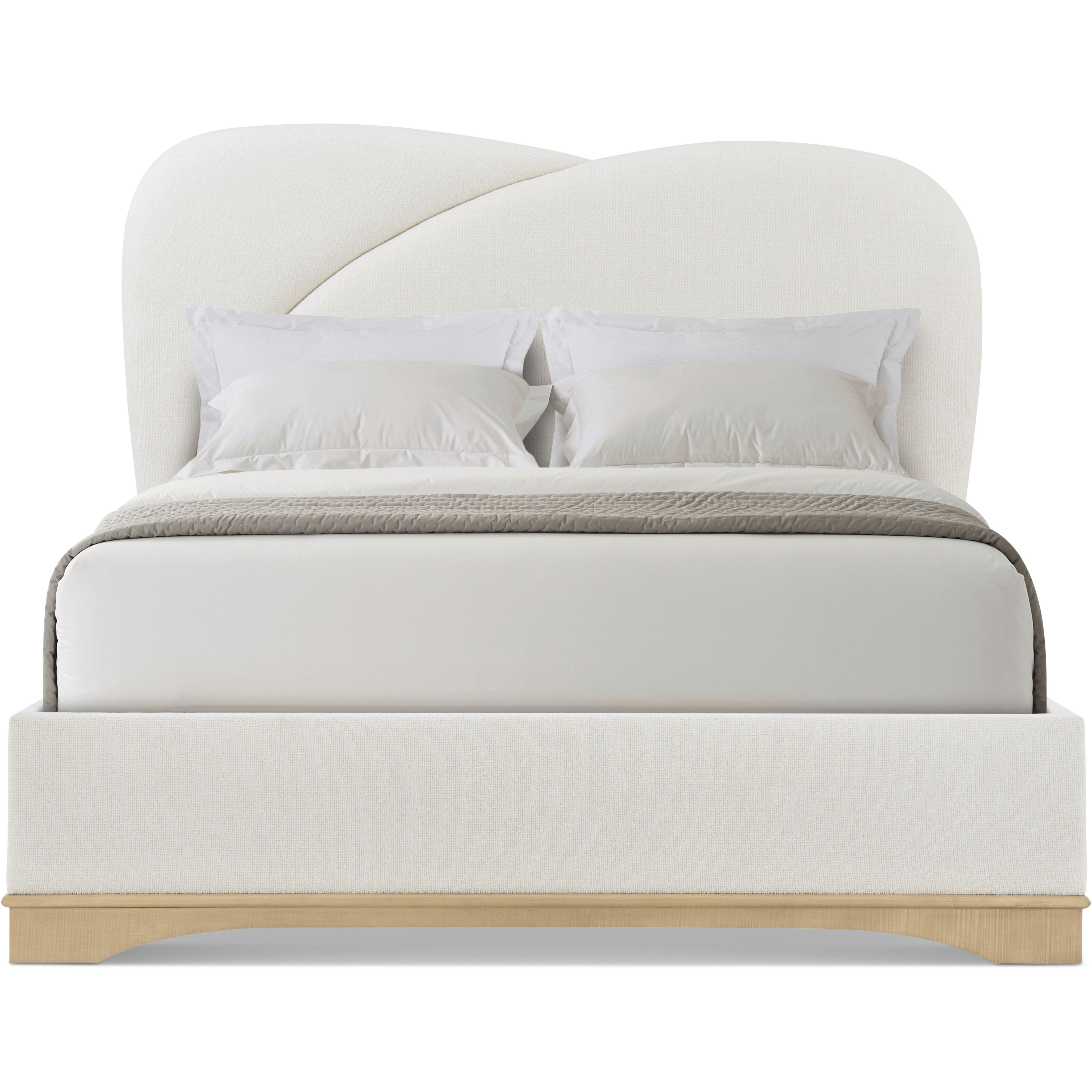 Origins Sesame California King Bed, Wooden, Upholstered