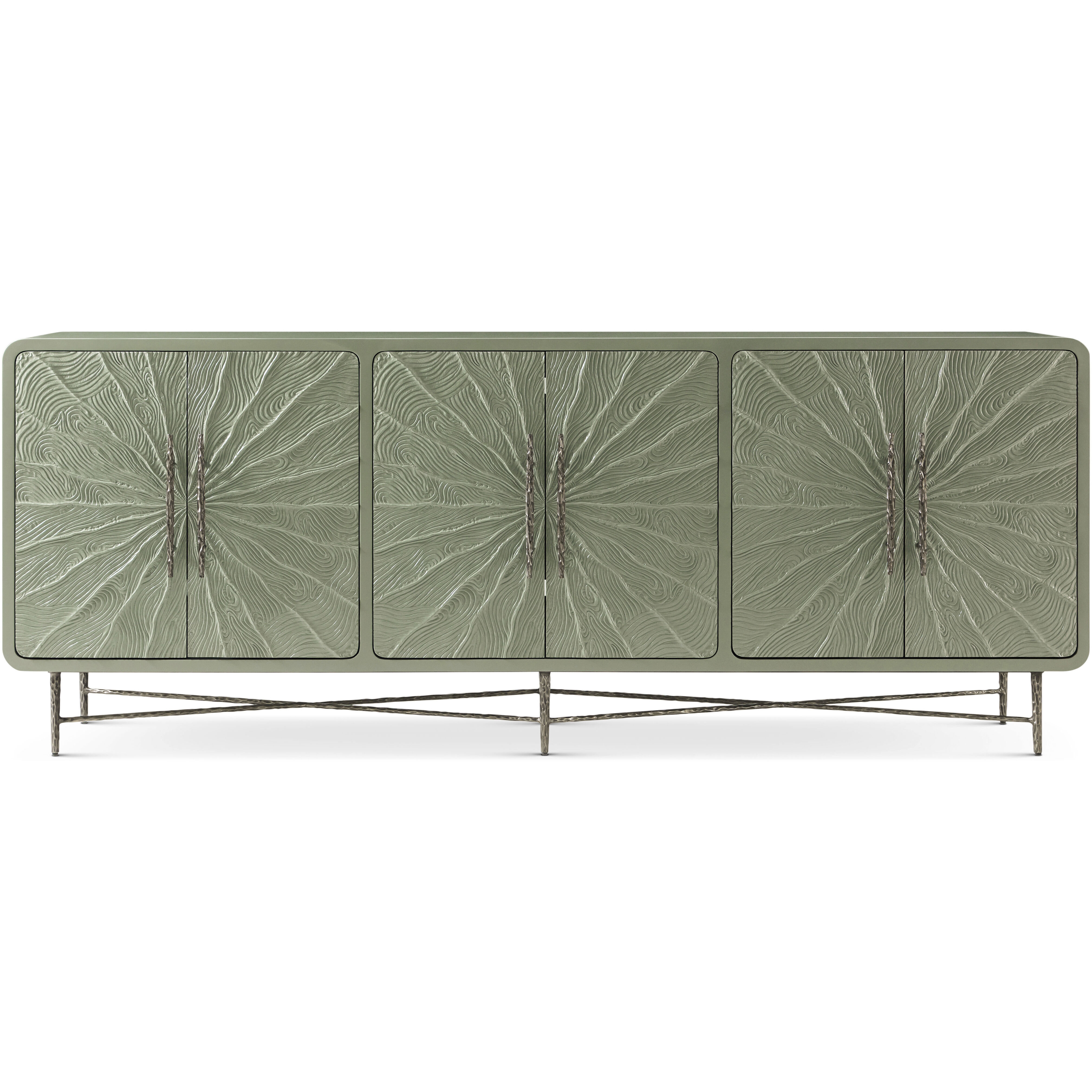 Essence 90.25 inch Media Cabinet, Wooden, 6-Door