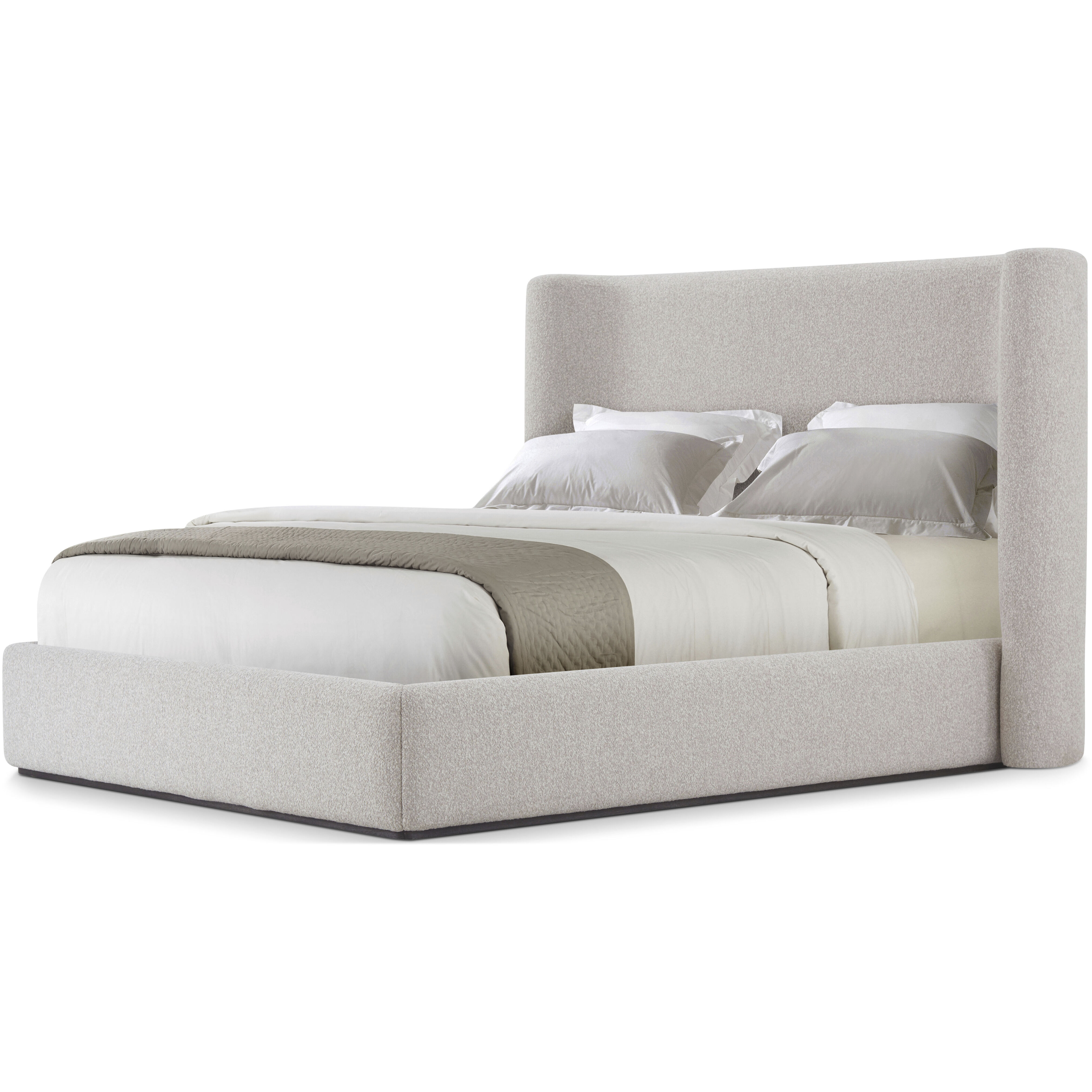 Maxwell Obsidian California King Bed, Wooden, Upholstered