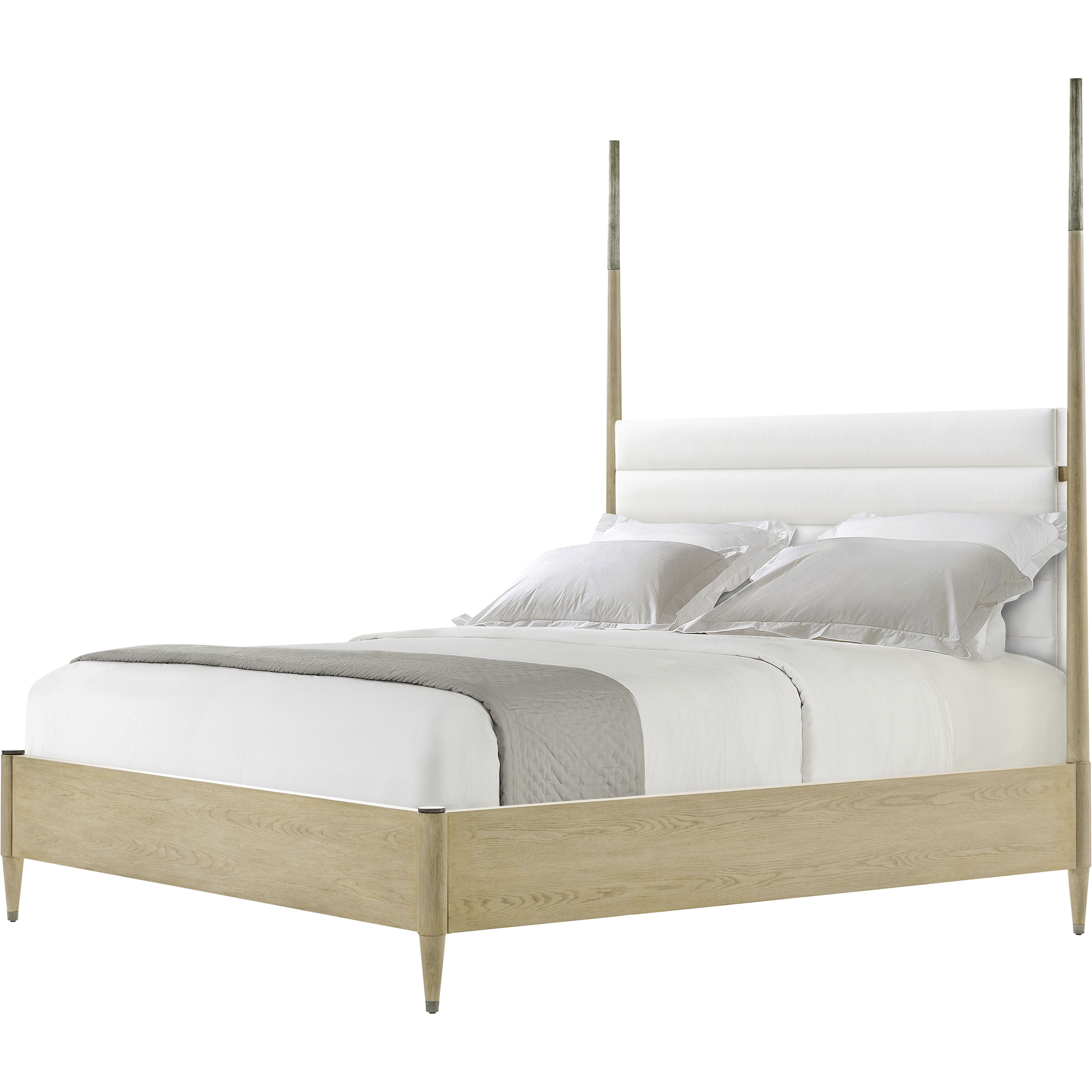 Balboa Coastal Grey Poster US King Bed, Wooden, Upholstered