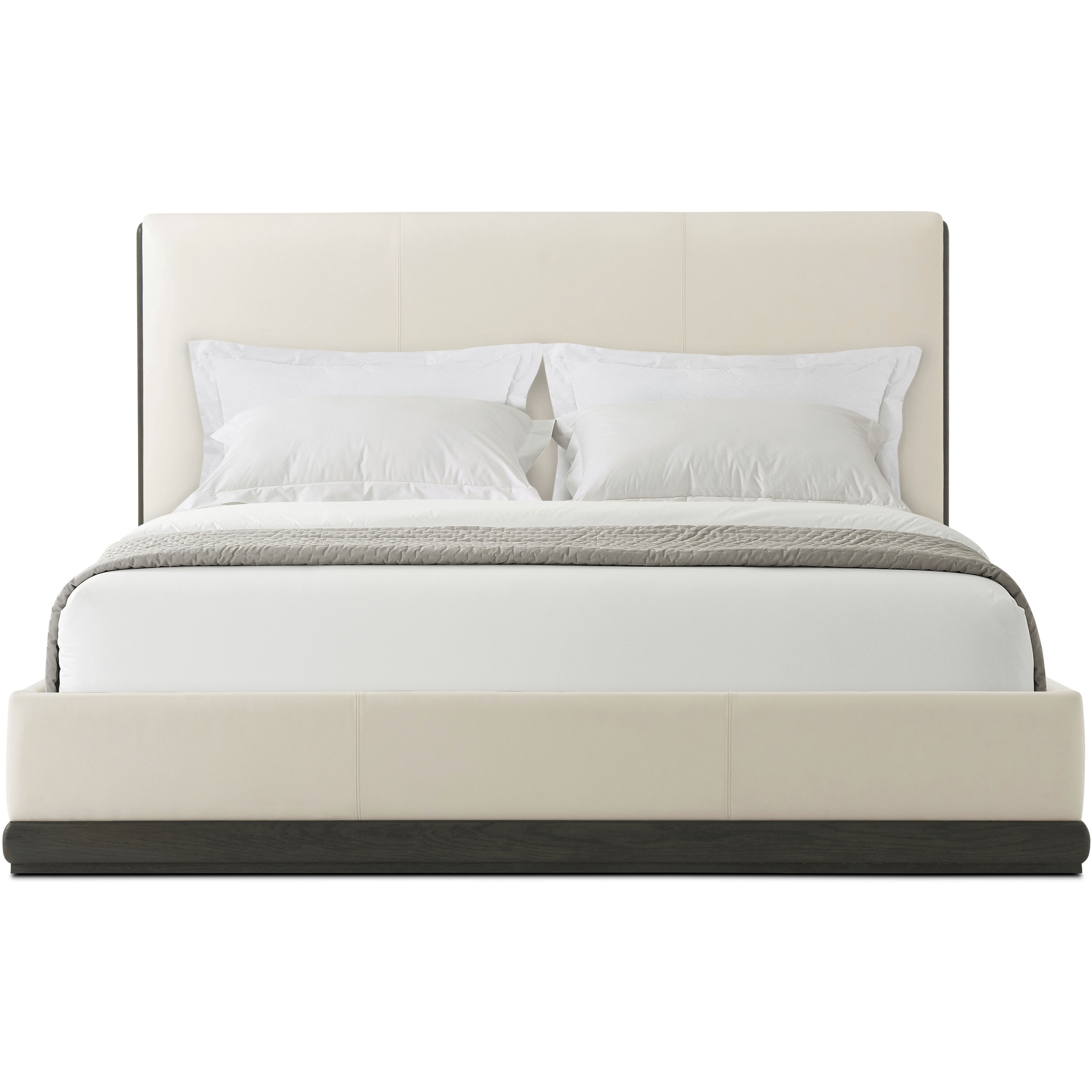 Repose Charcoal Oak US King Bed, Wooden, Upholstered