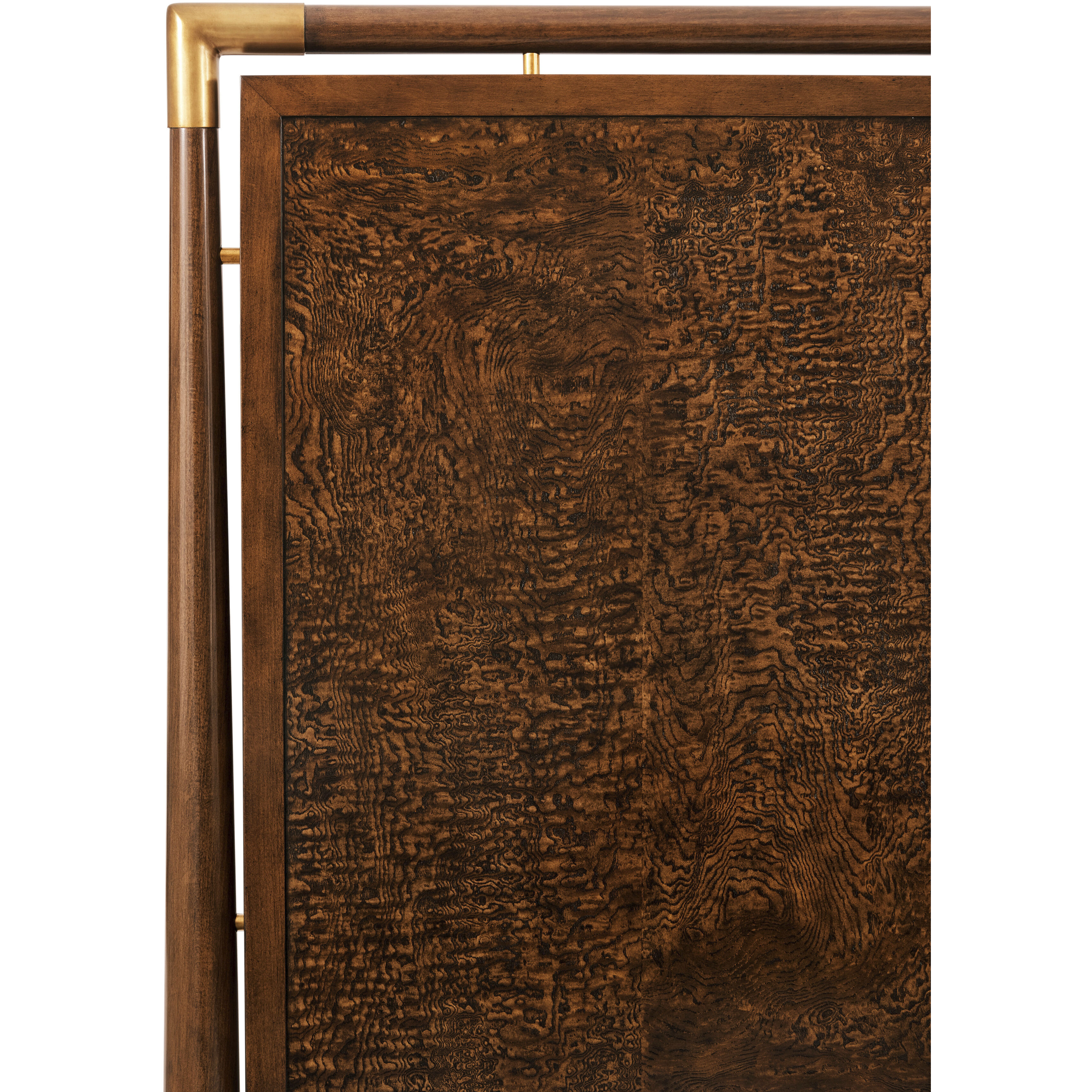 Kesden Pyramid Brown US Queen Bed, Wooden