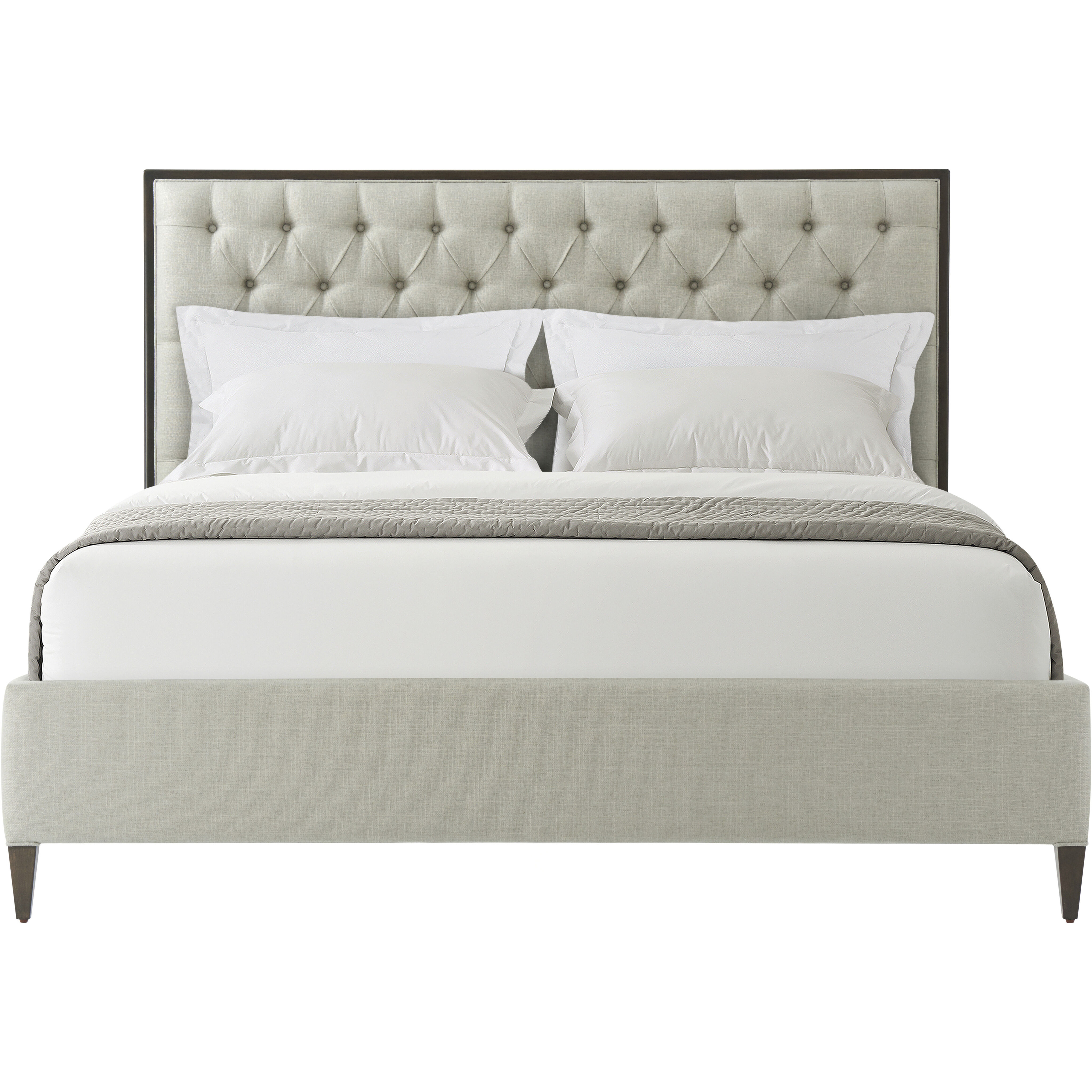 Talbot Ossian California King Bed, Wooden, Upholstered
