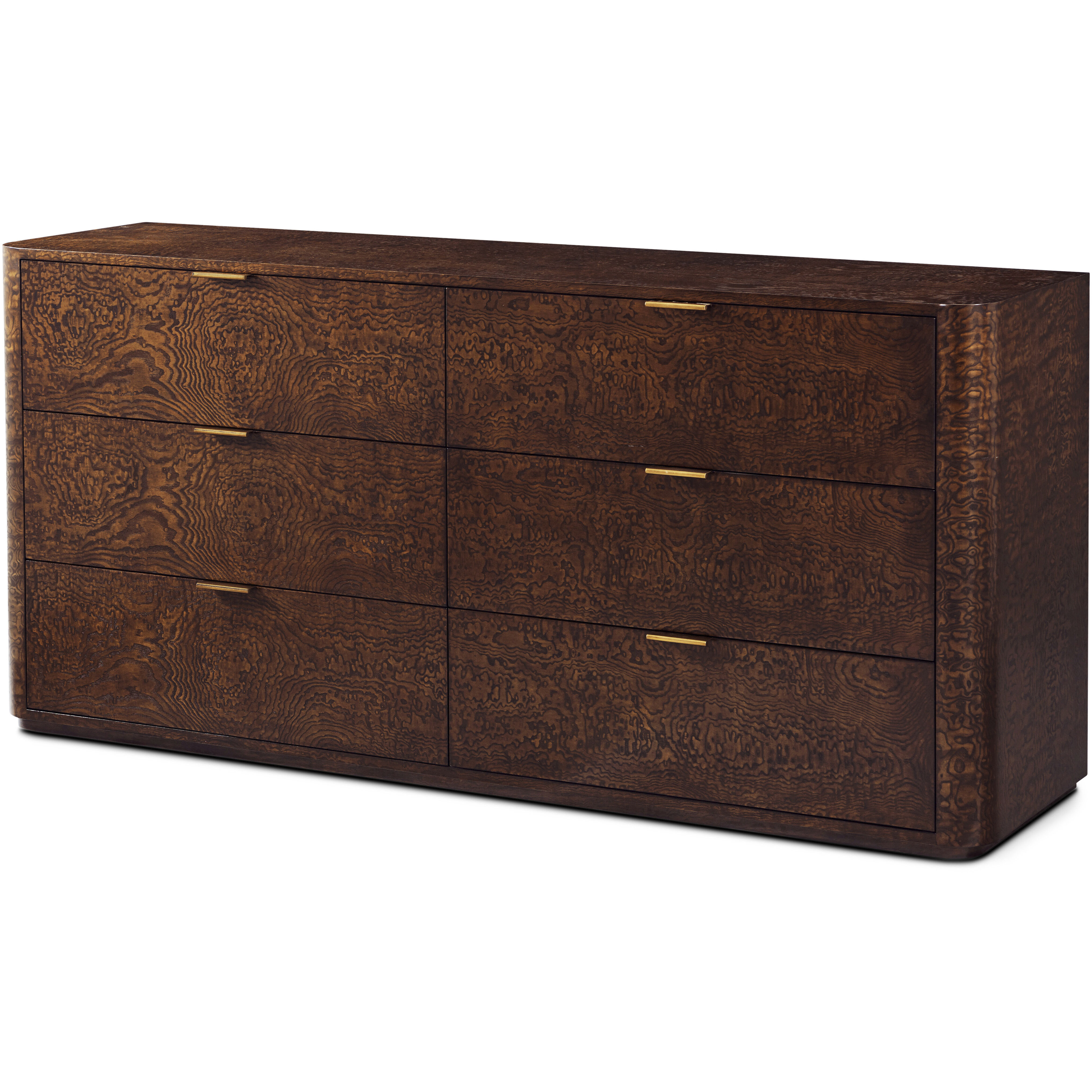 Kesden Pyramid Brown Dresser, Wooden, 6-Drawer
