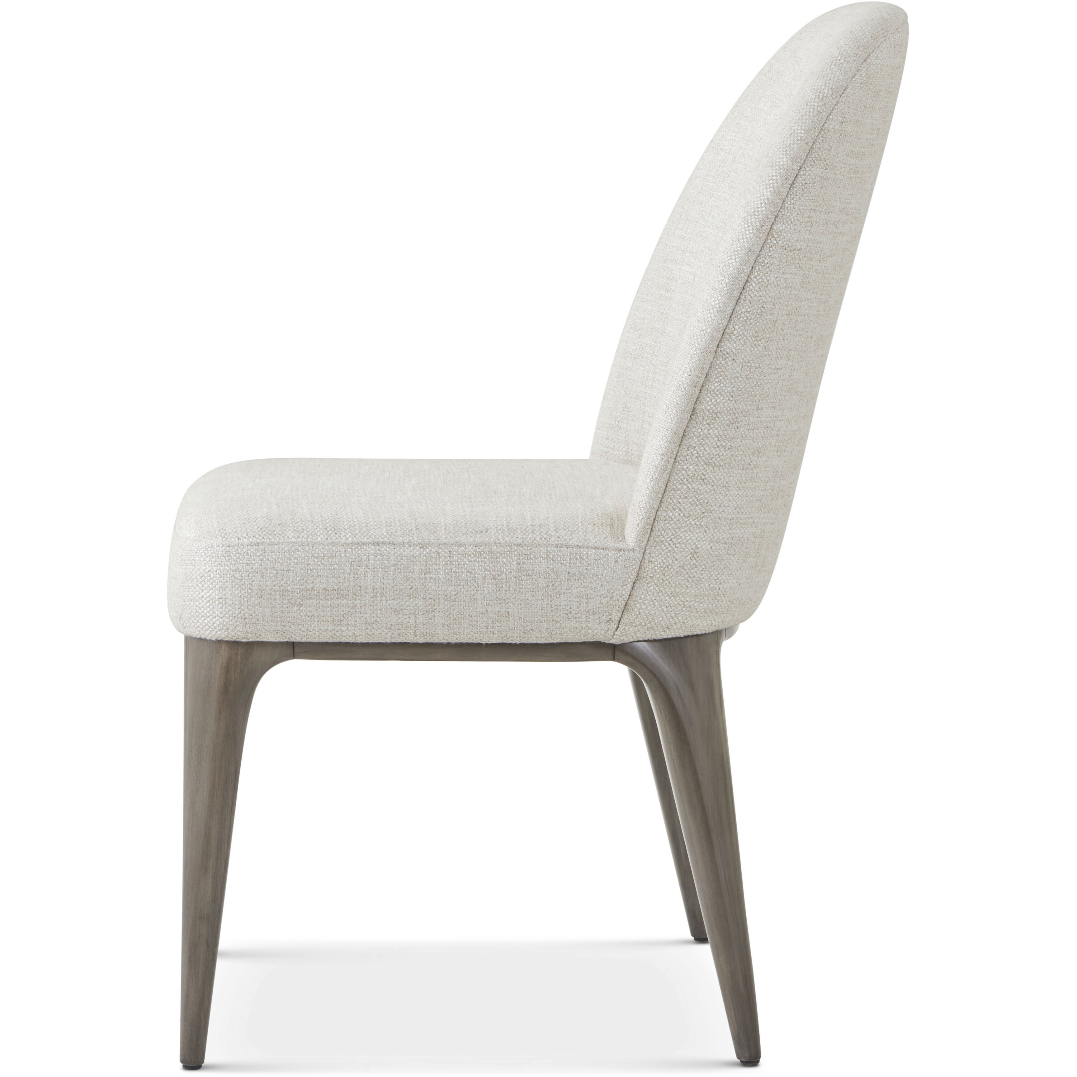 Hudson Pebble Grey Dining Side Chair, Wooden, Upholstered