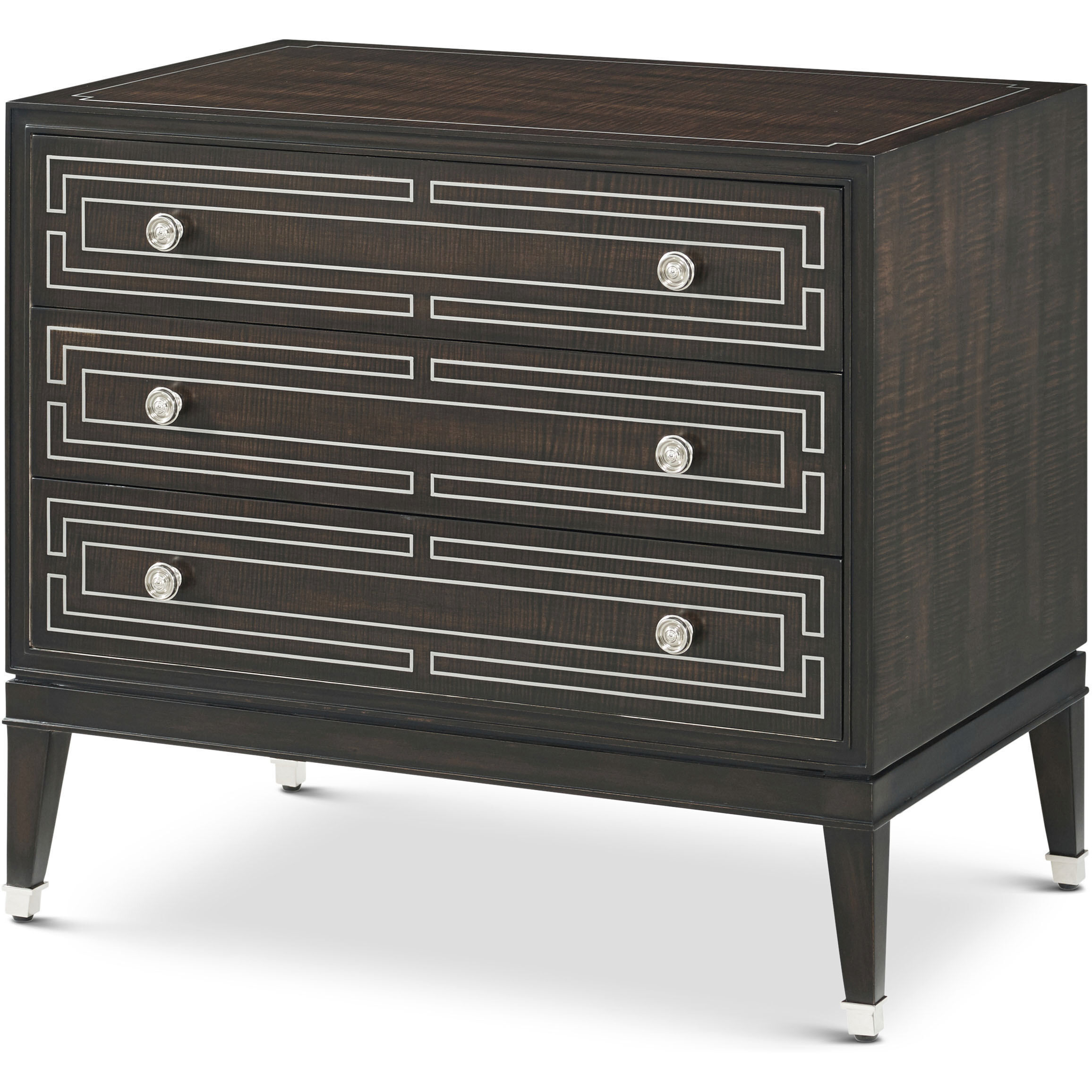 Spencer London 32.25 X 28 inch Fulham Nightstand, Wooden, 3-Drawer