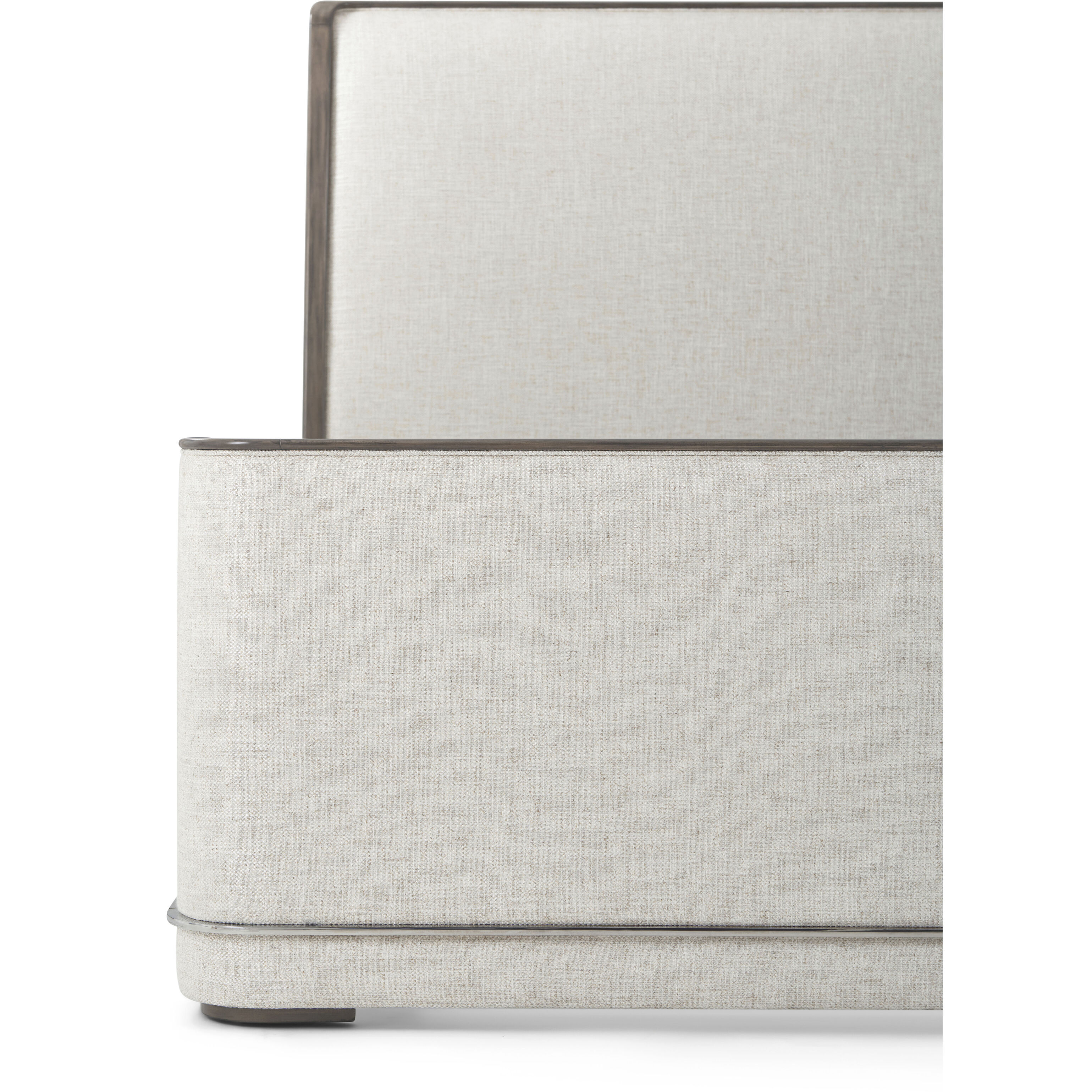 Hudson Pebble Grey US King Bed, Wooden, Upholstered