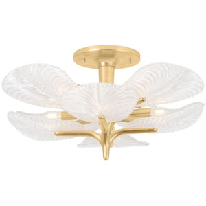 Kamal 8 Light 28.5 inch Vintage Gold Leaf Semi Flush Ceiling Light