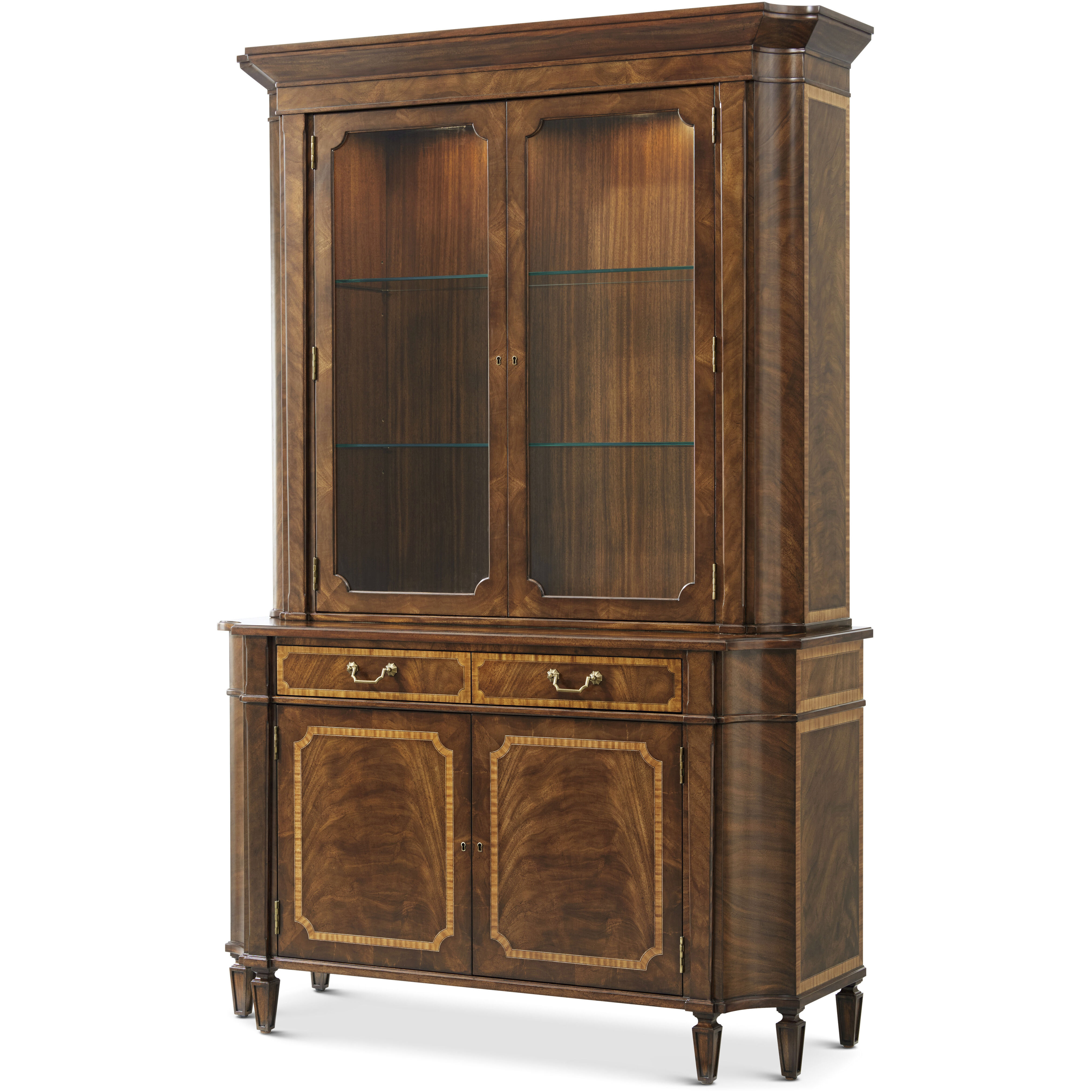 Sloane Edwardian Brown Display Cabinet, Wooden