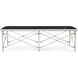 Spencer London 60 X 30 inch Nickel Plated / Black Quartz Cocktail Table, Rectangular, Rectangular Nickel Cocktail Table