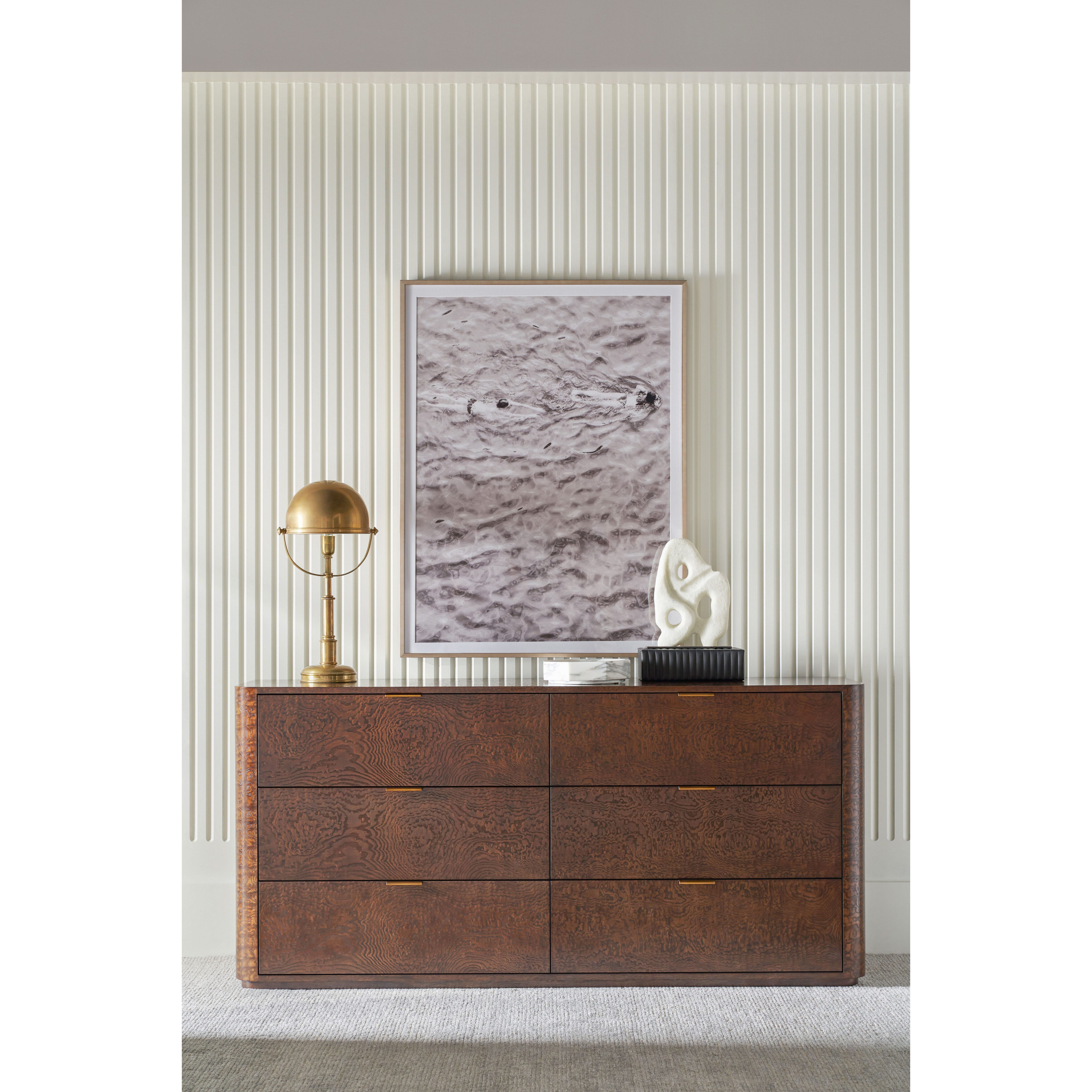 Kesden Pyramid Brown Dresser, Wooden, 6-Drawer