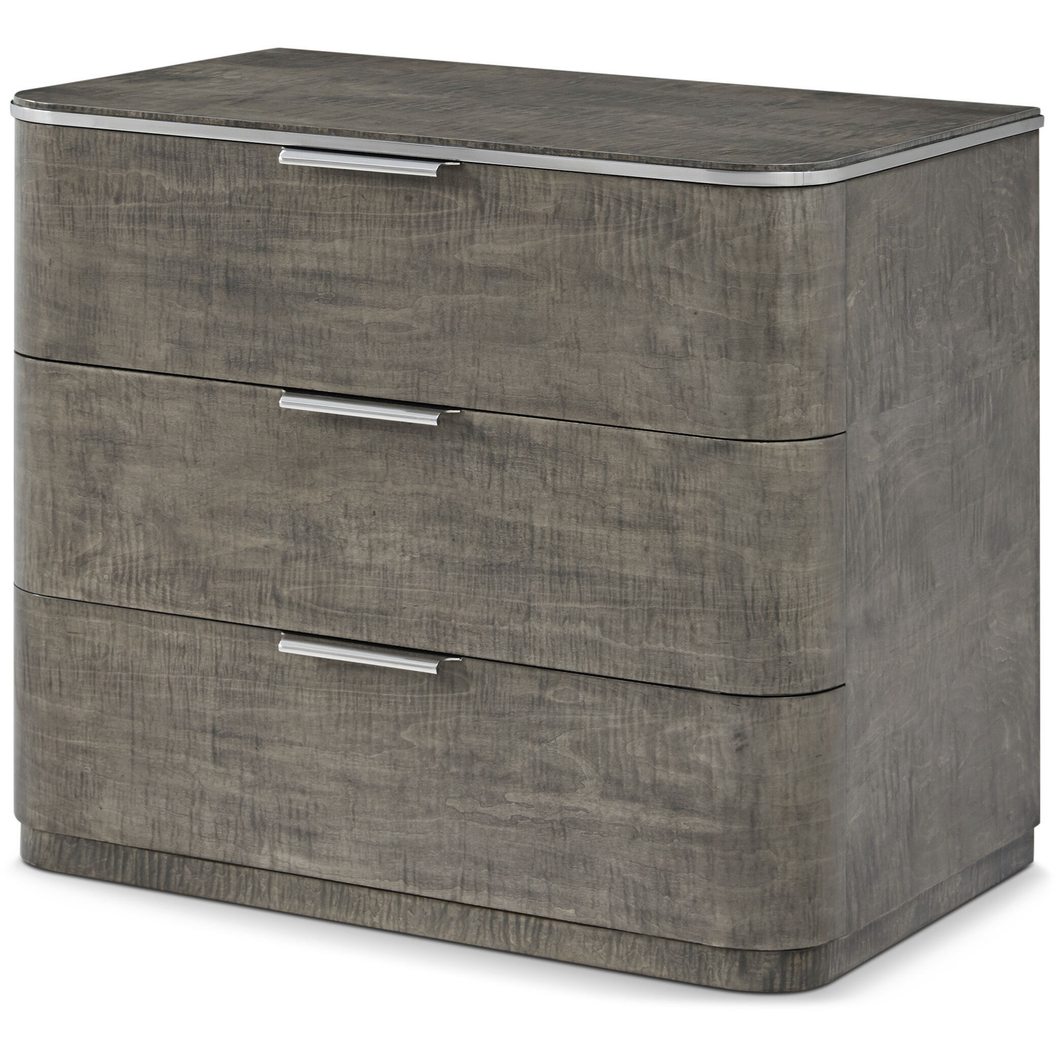 Hudson 32 X 28 inch Pebble Grey Closed Nightstand, Wooden