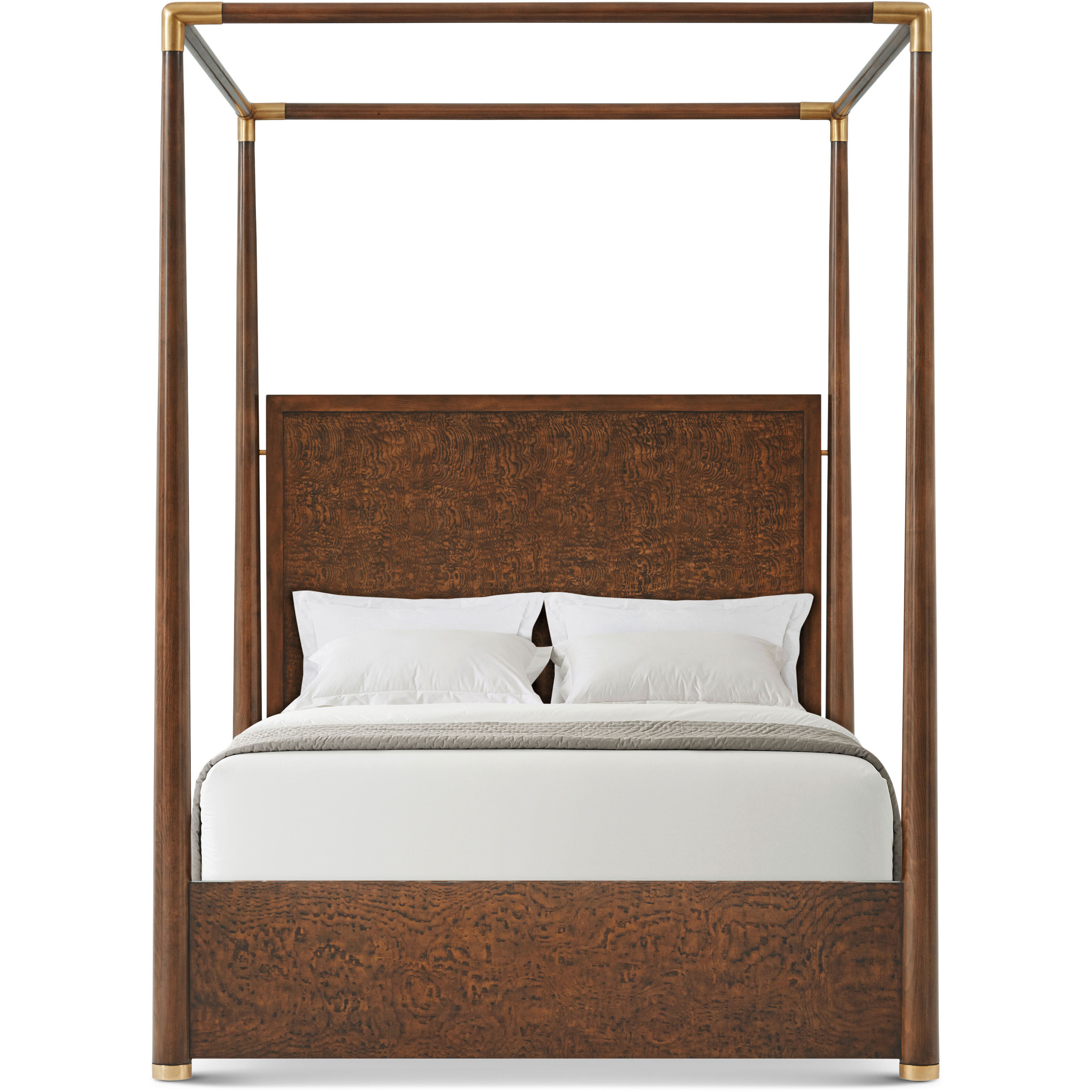 Kesden Pyramid Brown Poster US Queen Bed, Wooden