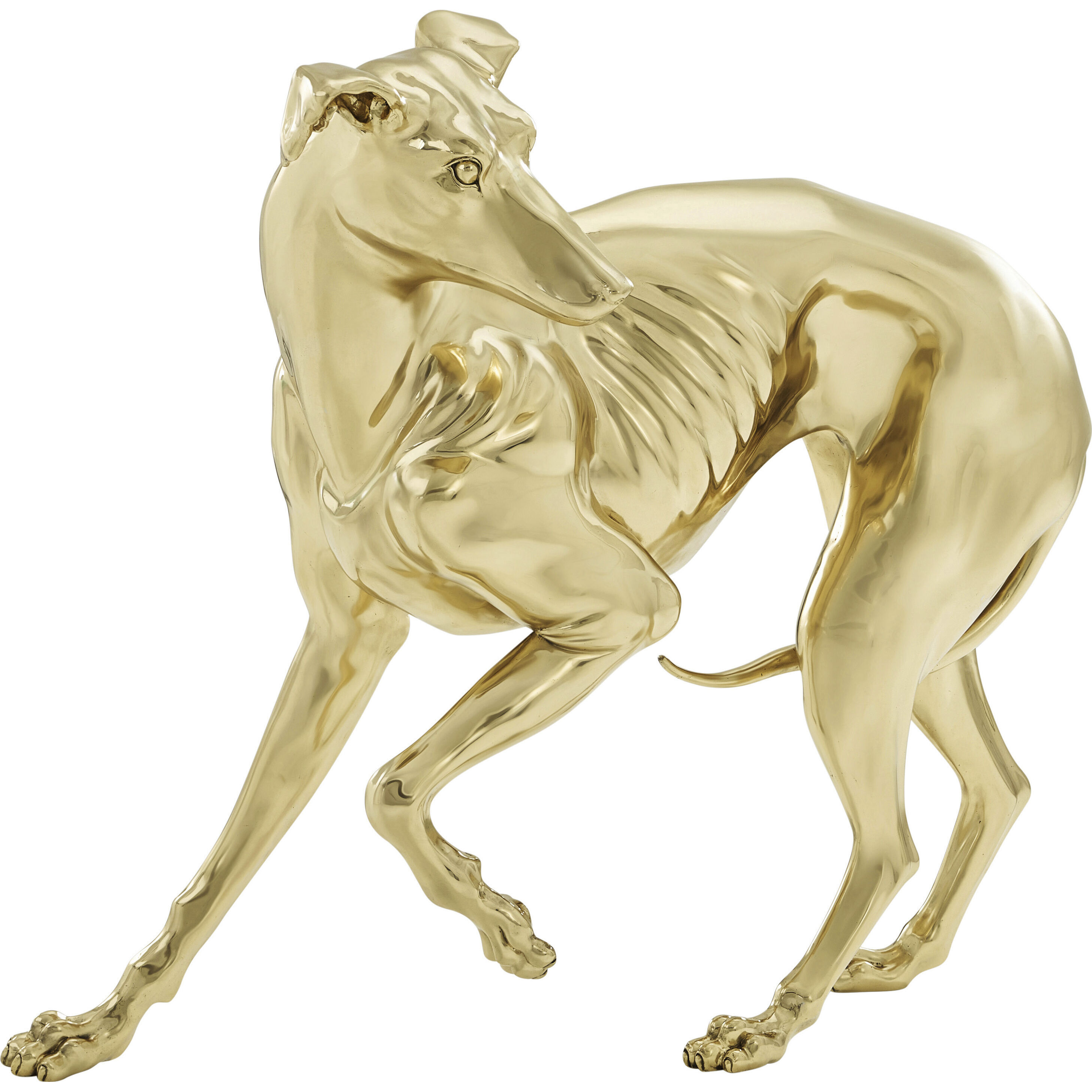 Levriero 45 X 38 inch Sculpture, Brass Dog