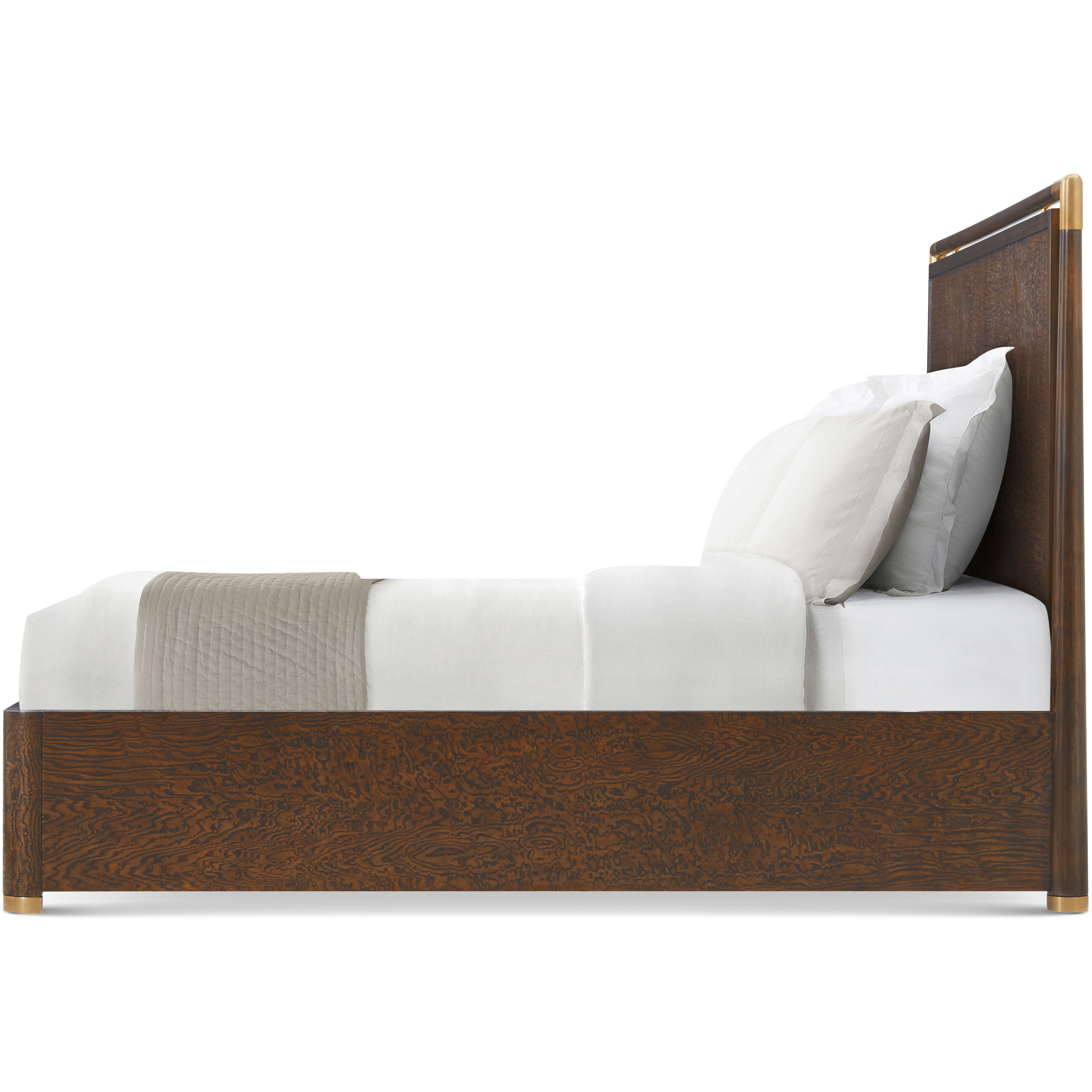 Kesden Pyramid Brown California King Bed, Wooden