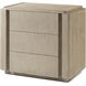 Repose 32 X 28 inch Grey Oak Nightstand, Wooden, 3-Drawer