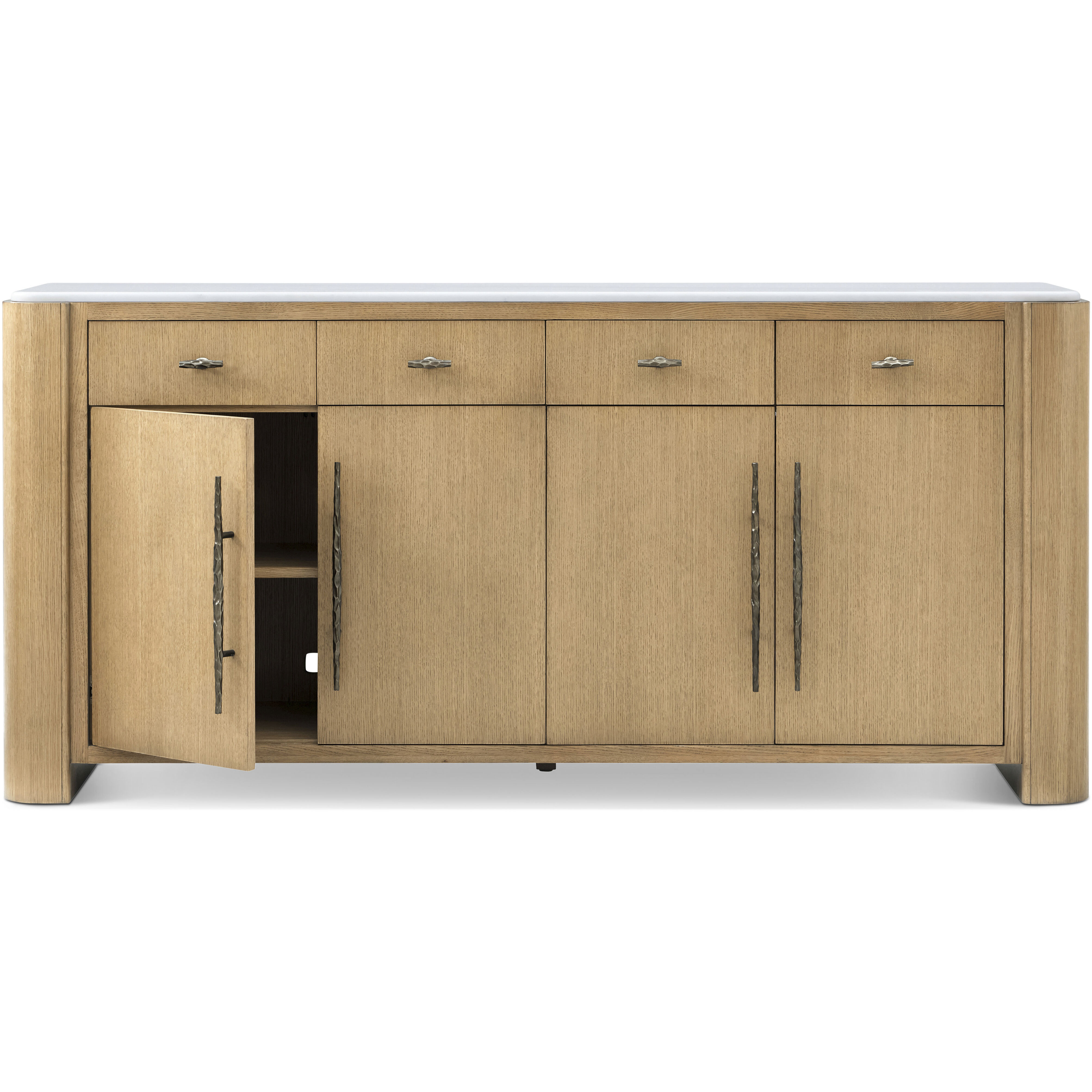 Essence 76 X 19 inch Blonde Buffet, Wooden with Marble Top