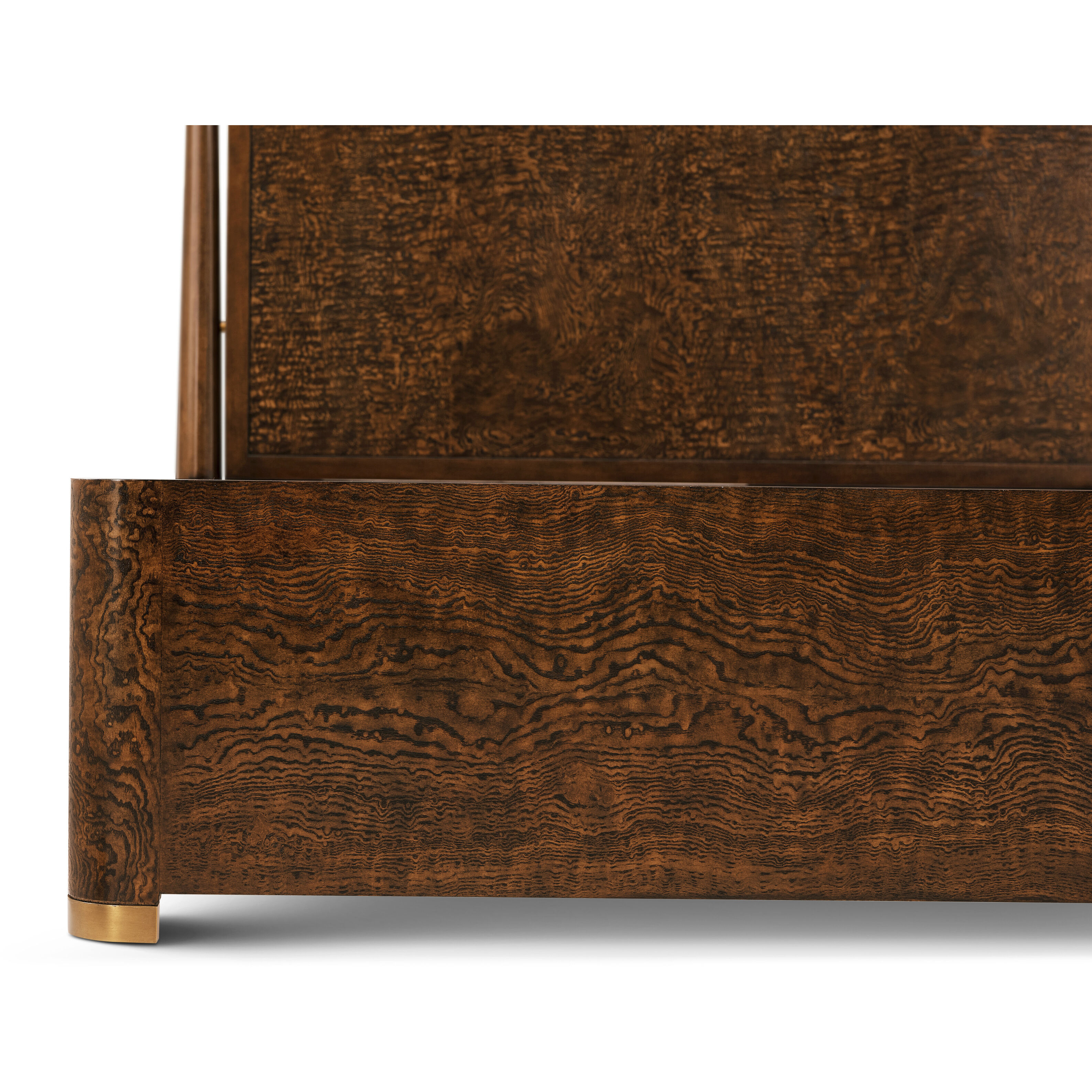 Kesden Pyramid Brown US Queen Bed, Wooden