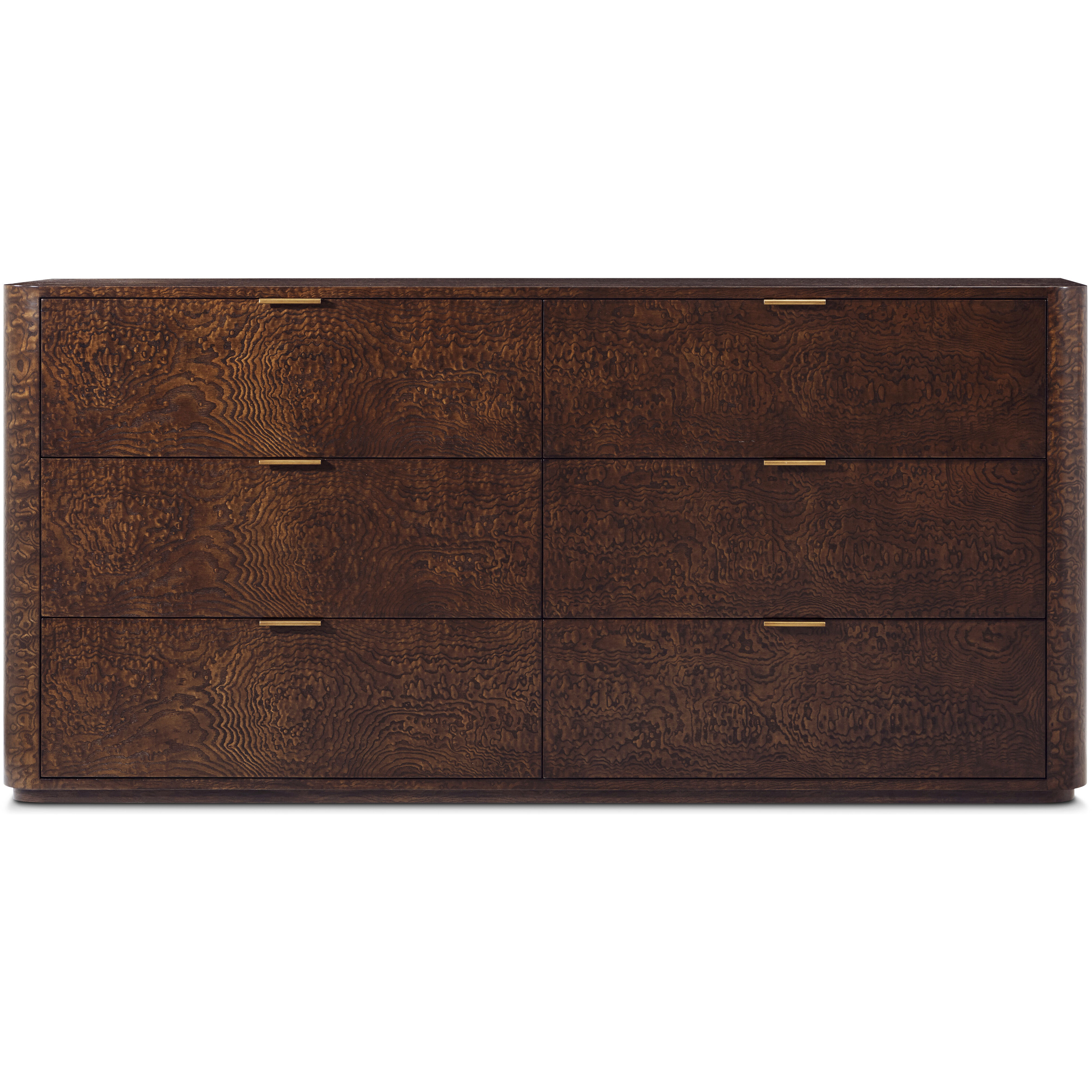 Kesden Pyramid Brown Dresser, Wooden, 6-Drawer