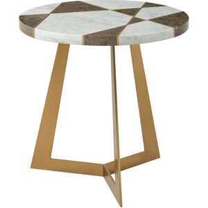 Calais 24 X 24 inch Olive Grey and White Side Table