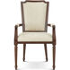 Caraway Heritage Brown Arm Chair, Wooden, Upholstered, TA Originals
