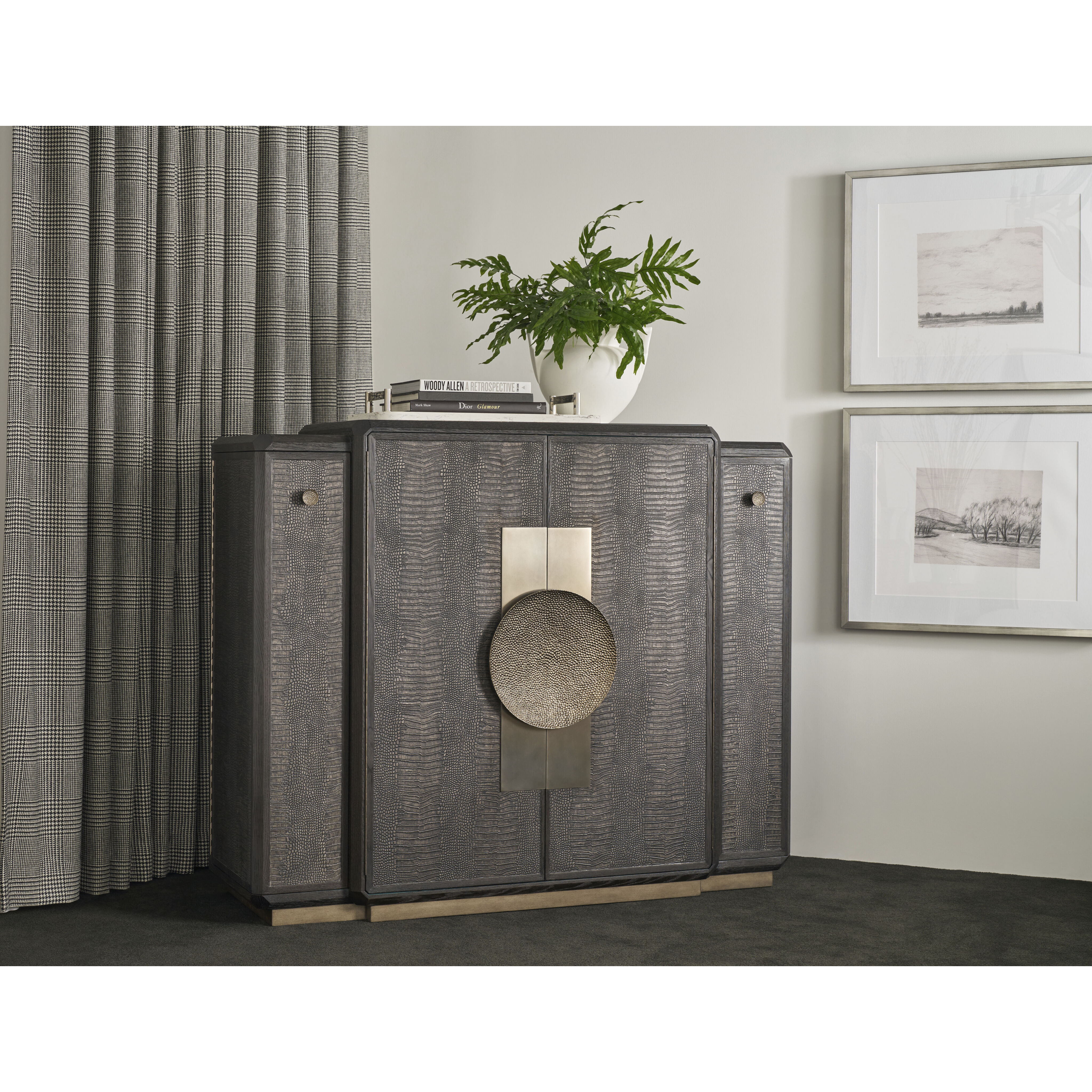 Spencer St. James Onyx Bar Cabinet, Wooden