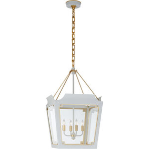 Julie Neill Caddo 4 Light 19 inch Soft White with Gild Lantern Pendant Ceiling Light in Soft White and Gild, Medium