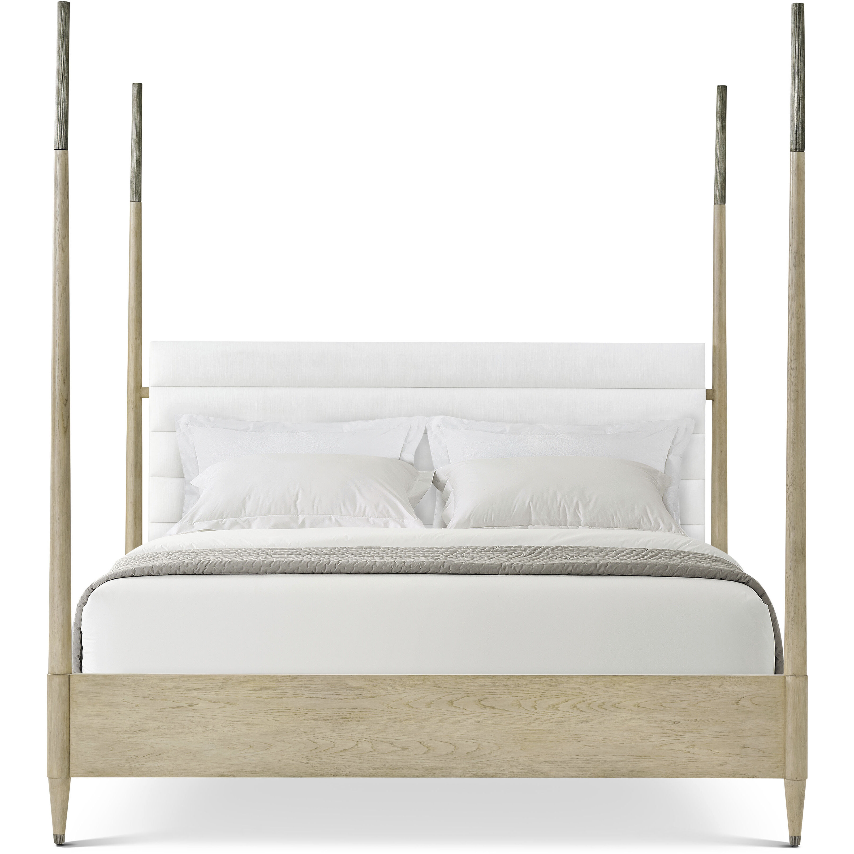 Balboa Coastal Grey Poster US King Bed, Wooden, Upholstered