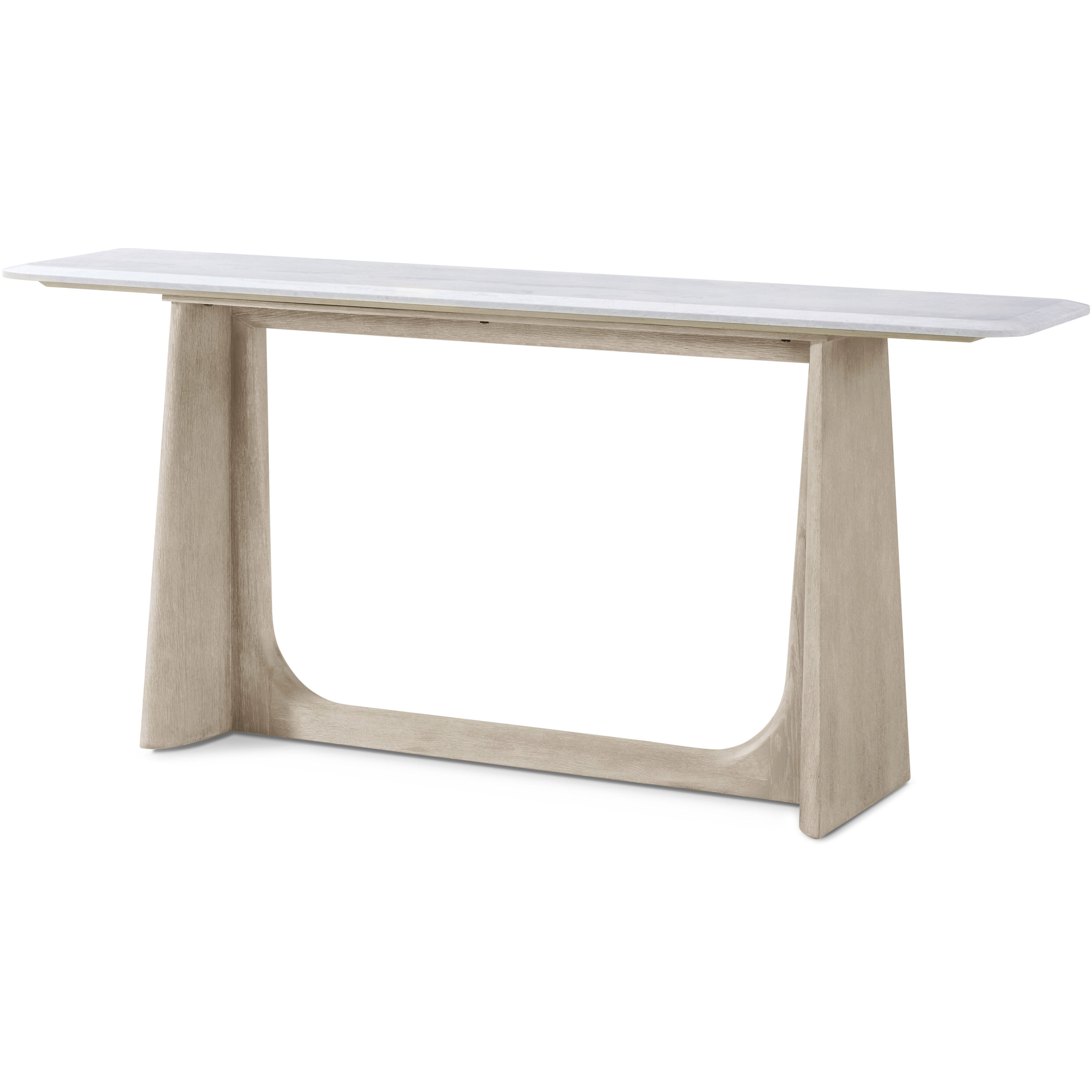 Repose 72 X 16 inch Grey Oak Console Table, Wooden with Quartz Top