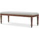 Ciel Chateau Brown Bench, Wooden, Upholstered, Provence