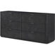 Kesden Silent Black Dresser, Wooden, 6-Drawer