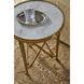 Spencer London 22 X 18 inch Side Table, Brass with Quartz Top, Small Round, Small Round Brass Side Table