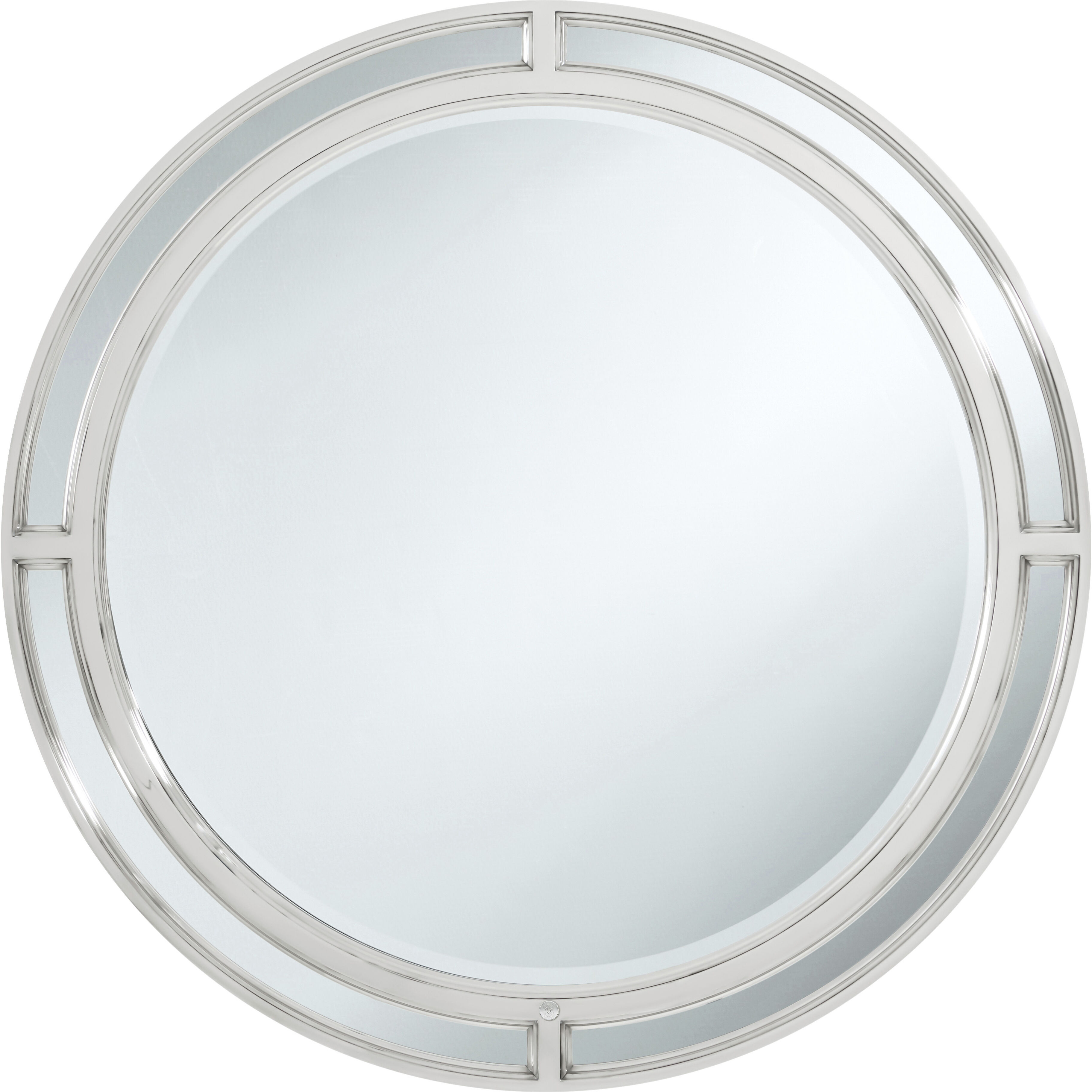 Spencer London 48.75 X 48.75 inch Nickel Plated Wall Mirror, Stainless Steel, Round, Round Mirror