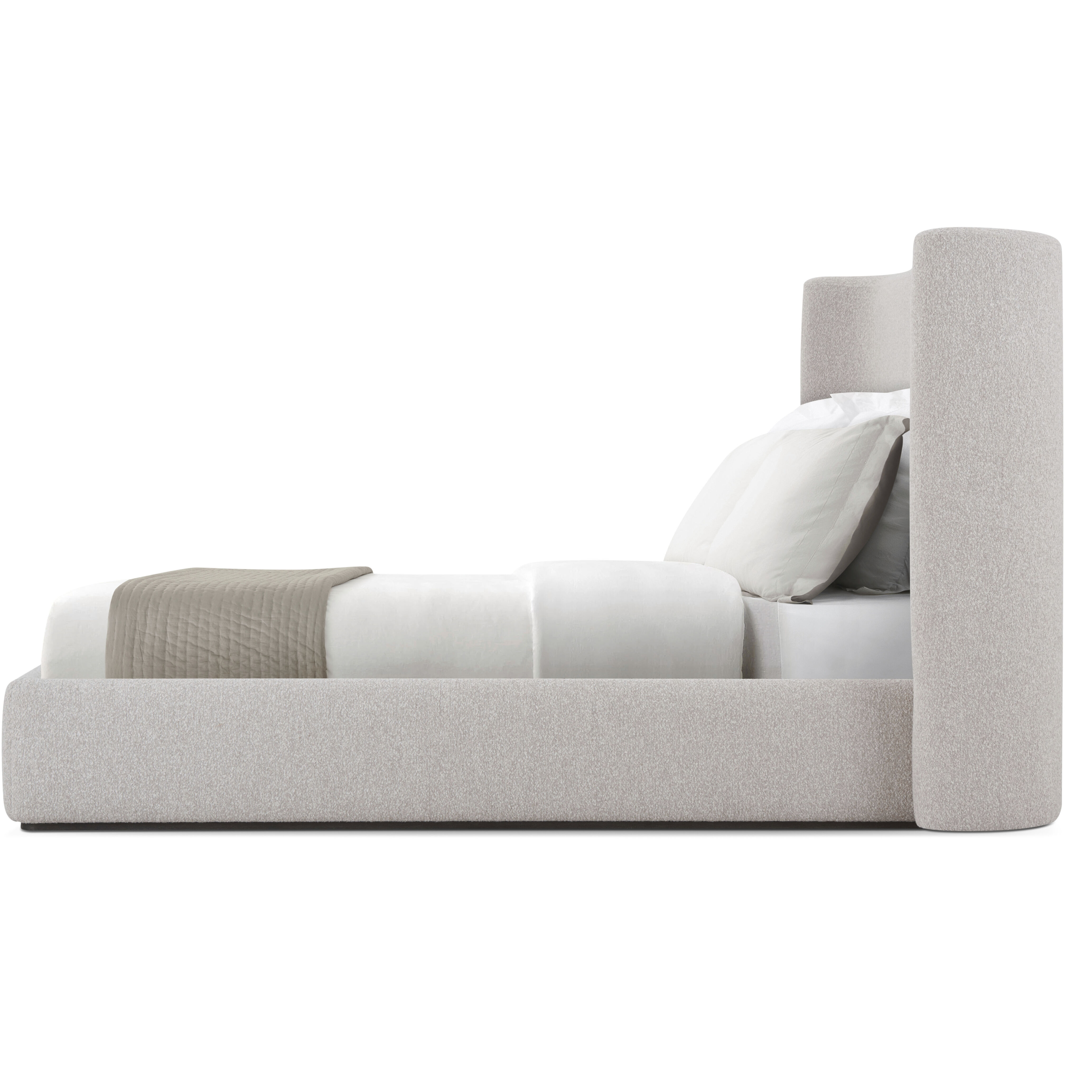 Maxwell Obsidian US Queen Bed, Wooden, Upholstered