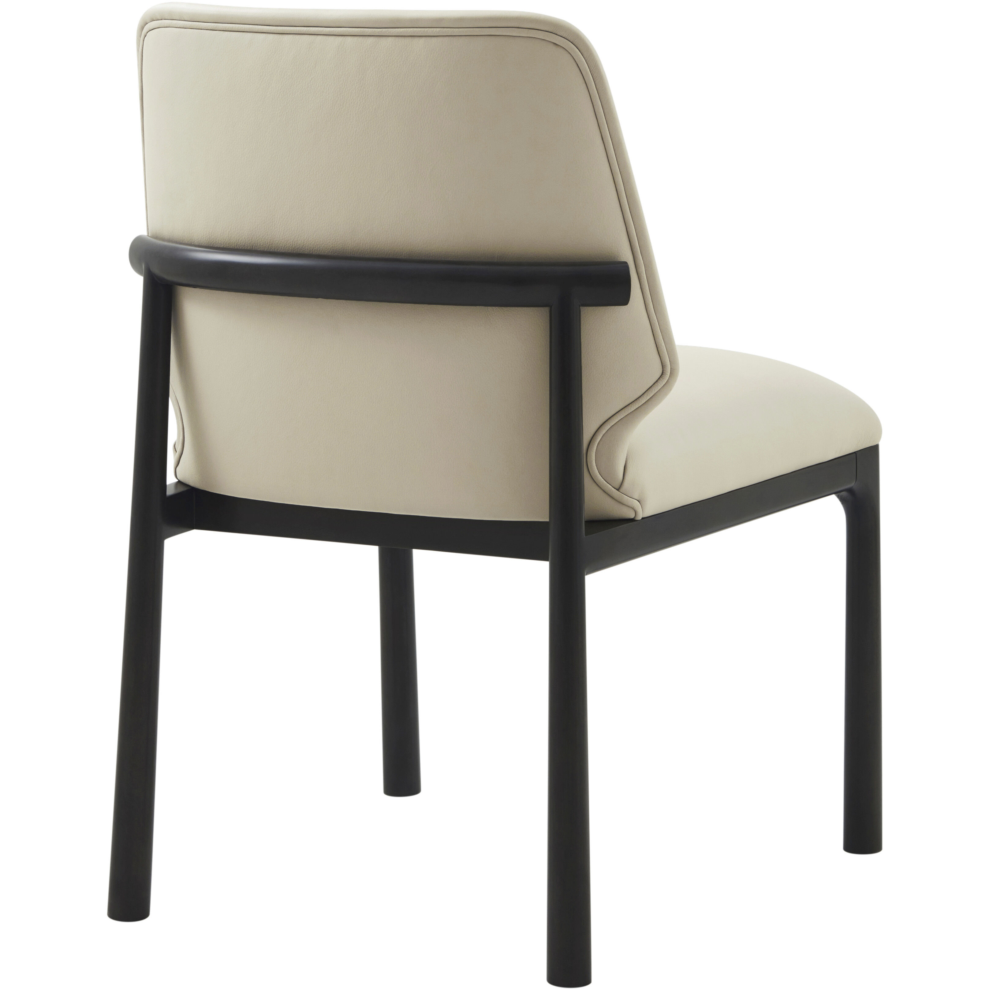 Kesden Silent Black Dining Side Chair, Wooden, Upholstered