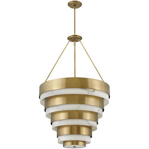 Lisa McDennon Echelon 8 Light 27.25 inch Heritage Brass Indoor Chandelier Ceiling Light