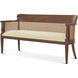 Sunderland Antique Rattan Bench, Wooden, Upholstered