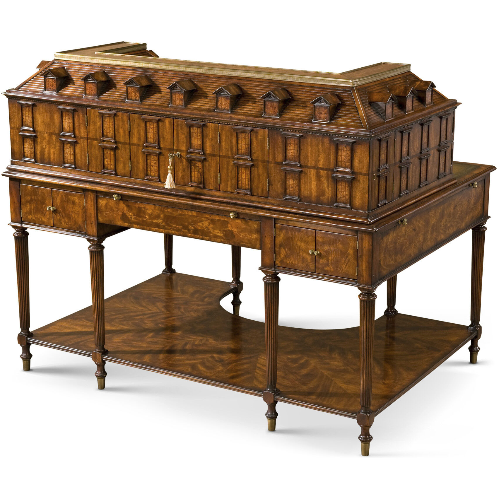 The Althorp 60 X 30 inch Desk, Wooden, Miniature House On Desk, Althorp Living History