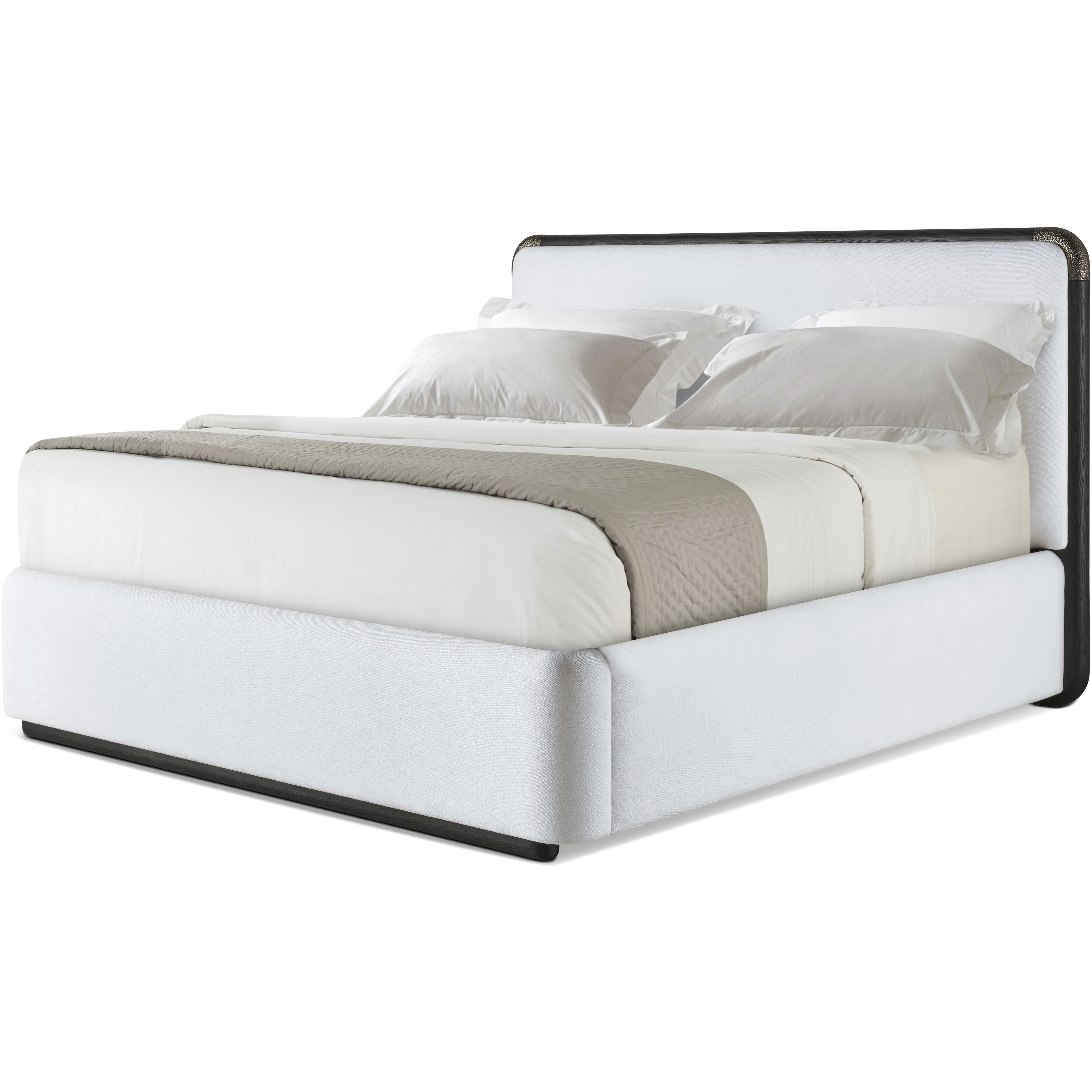 Luna Palmer US King Bed, Wooden, Upholstered