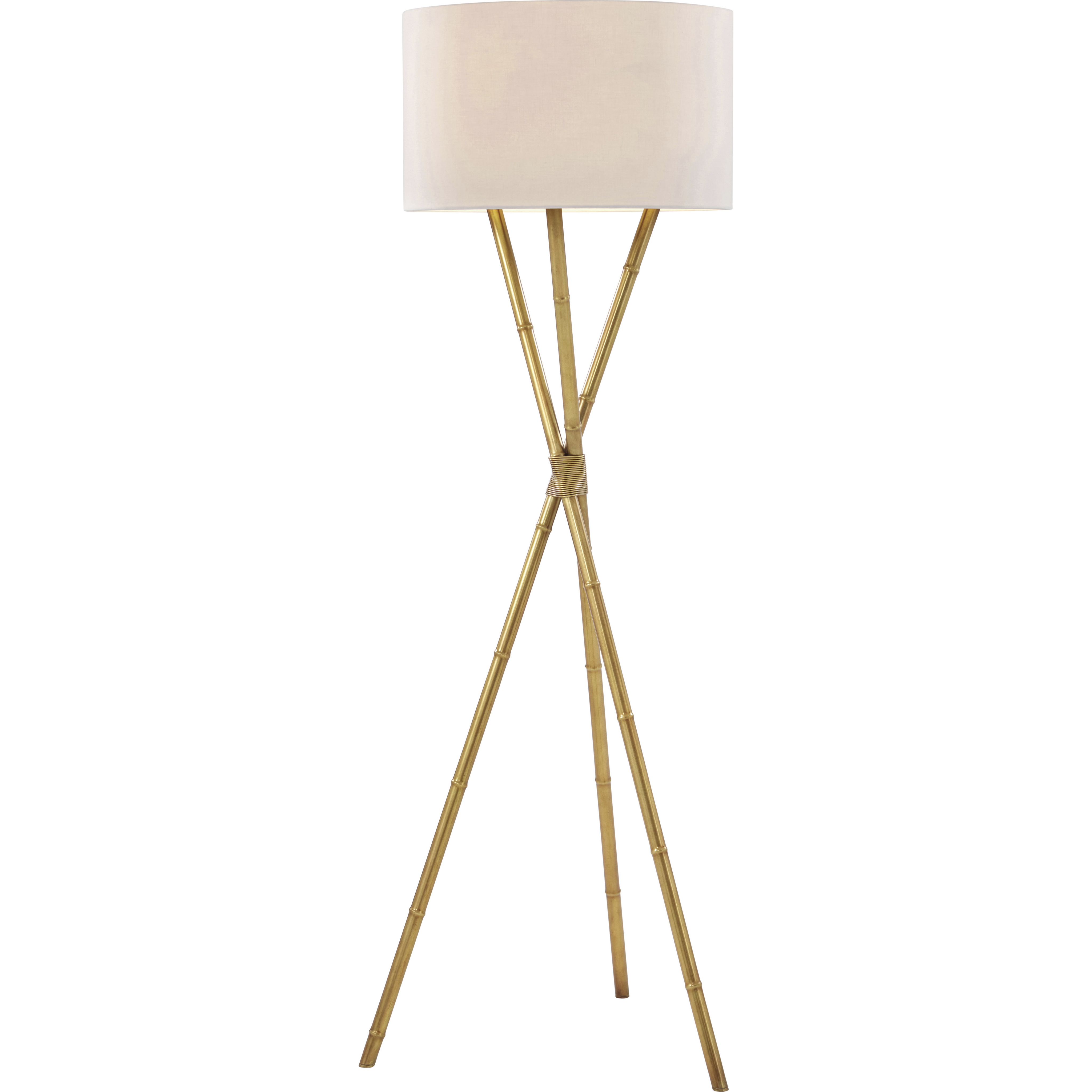 Kesden 64.5 inch Brass Bamboo Floor Lamp Portable Light, Trio, TA Illuminations