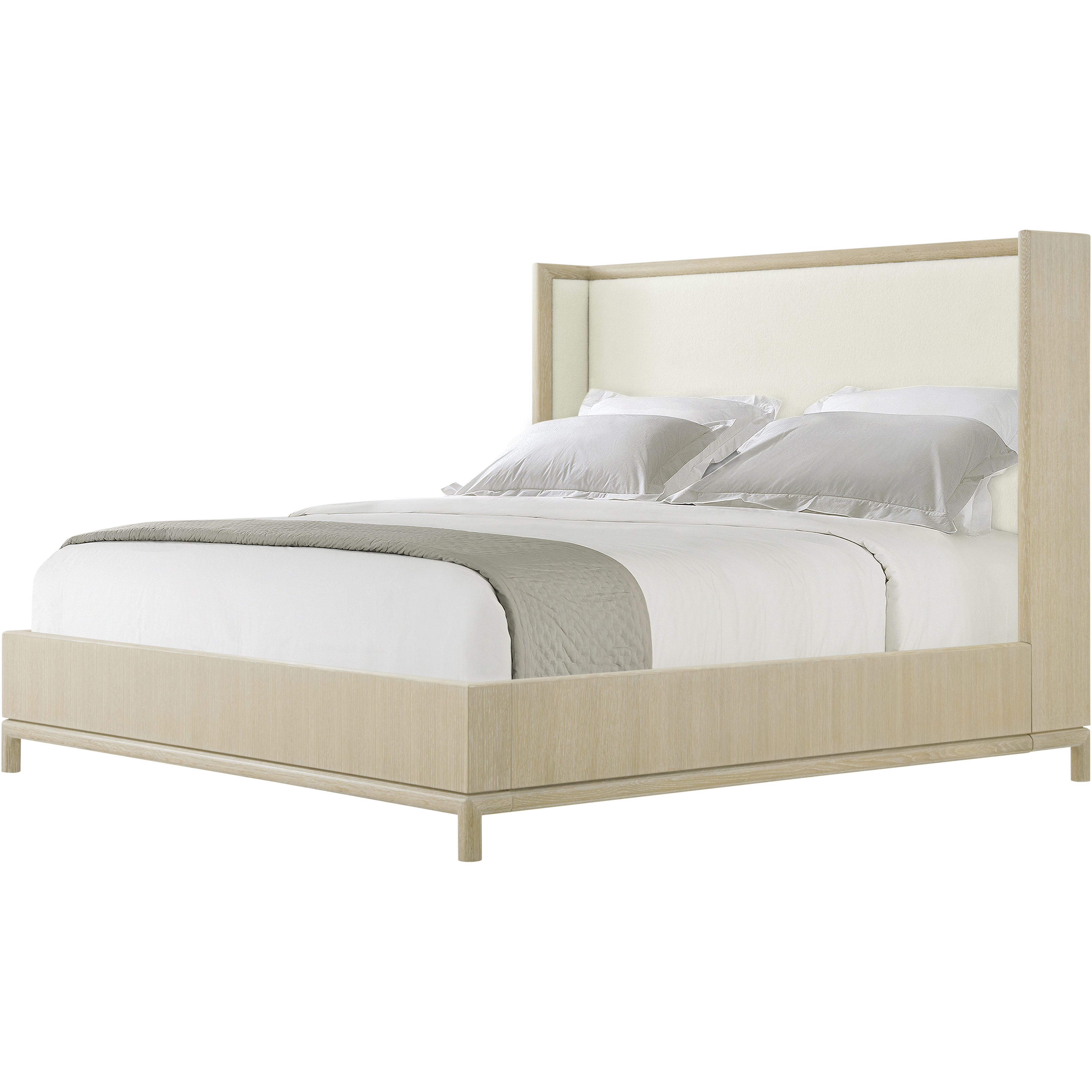 Montauk Lighthouse California King Bed, Wooden, Upholstered